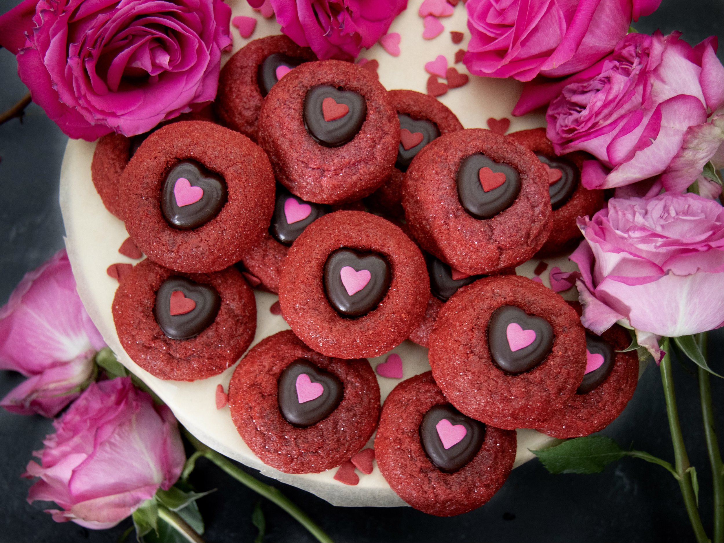 Red Velvet Heart Cookies