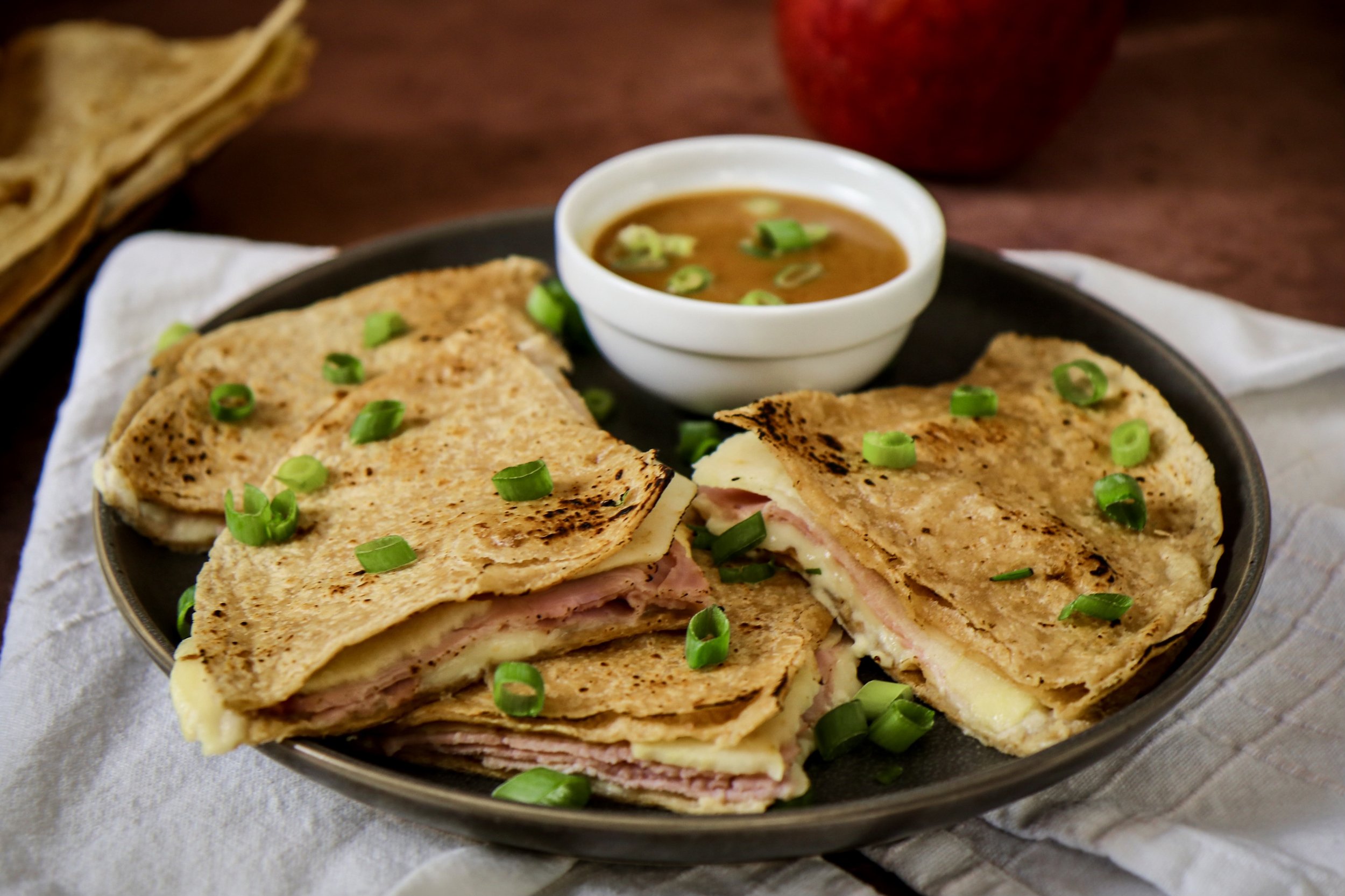 Ham, Apple, and Gouda Quesadillas