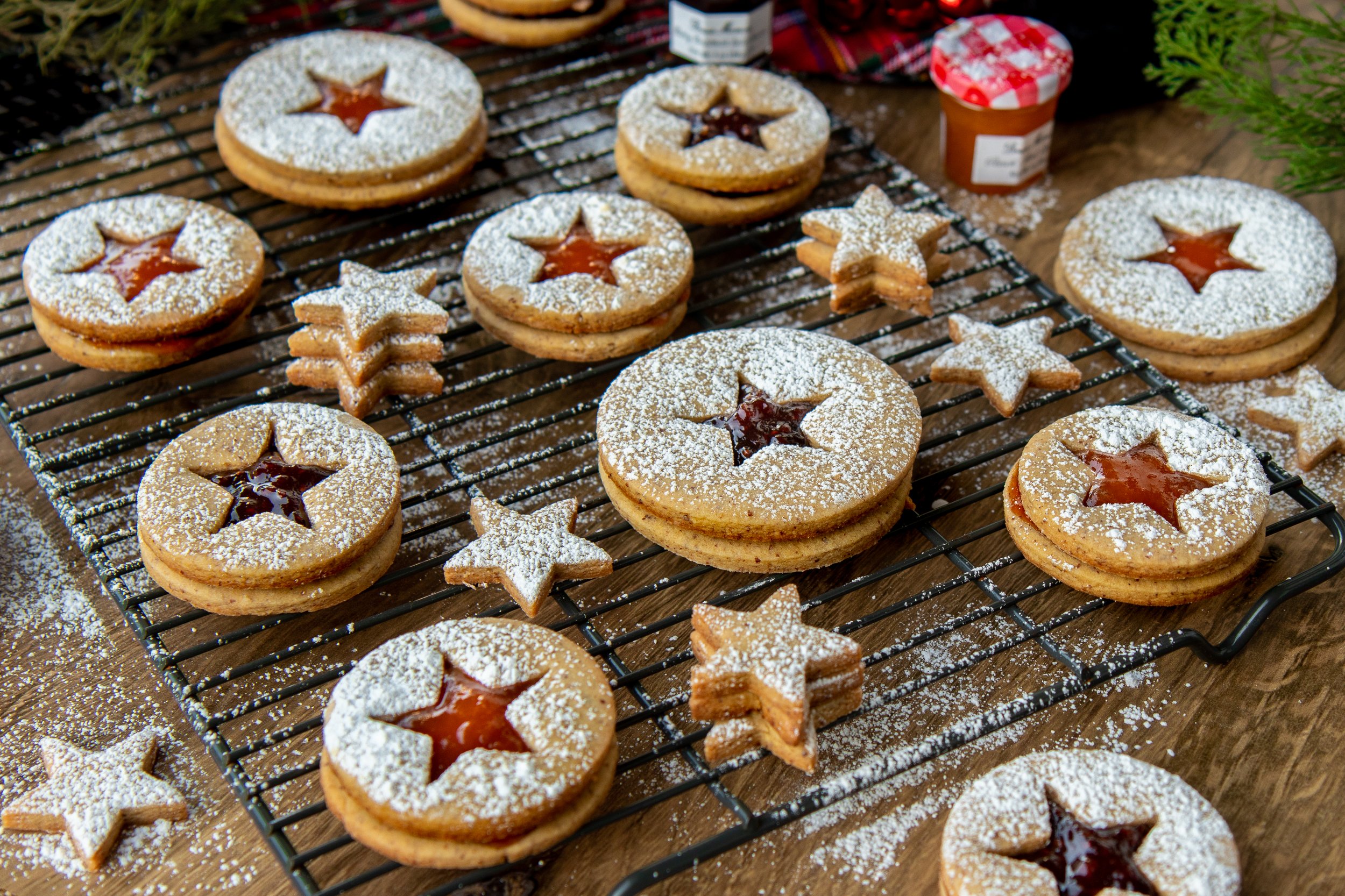 Brown Butter Linzer Cookies