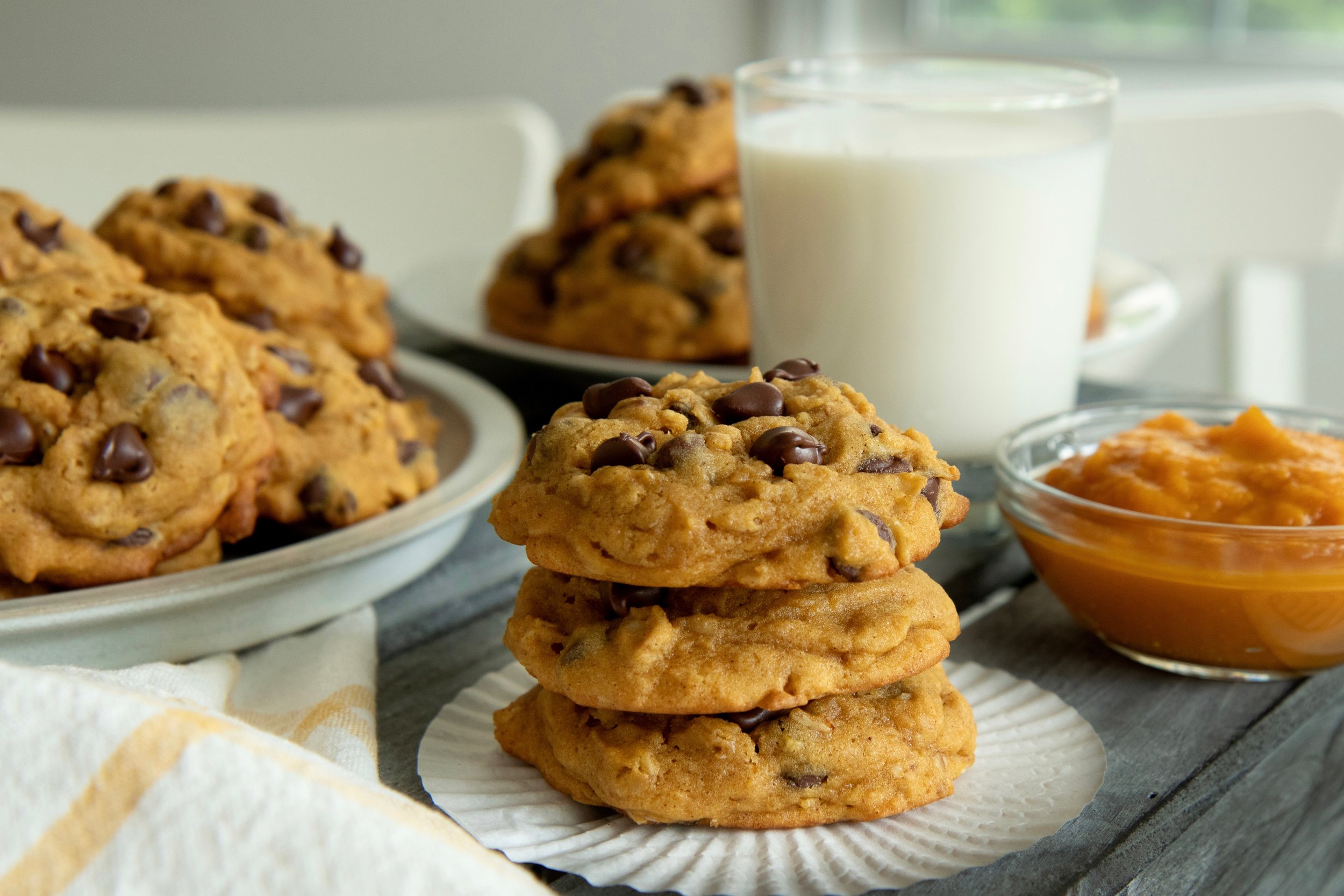 Pumpkin Oatmeal Chocolate Chip Cookies