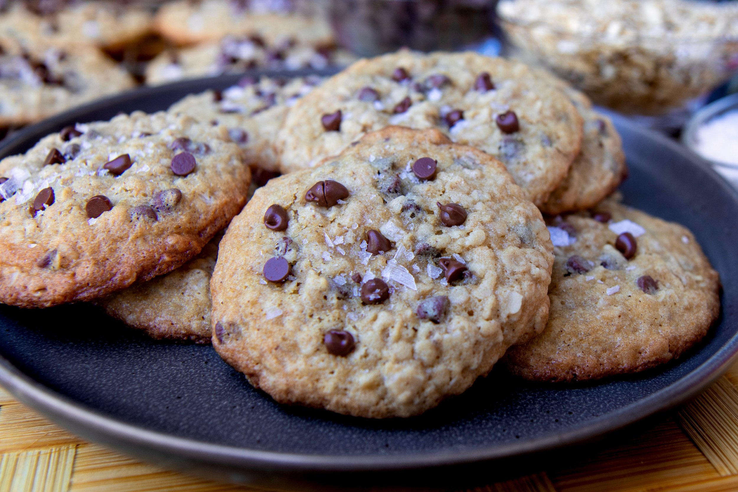 Salted Oatmeal Chocolate Chip Cookies — Baking with Josh & Ange