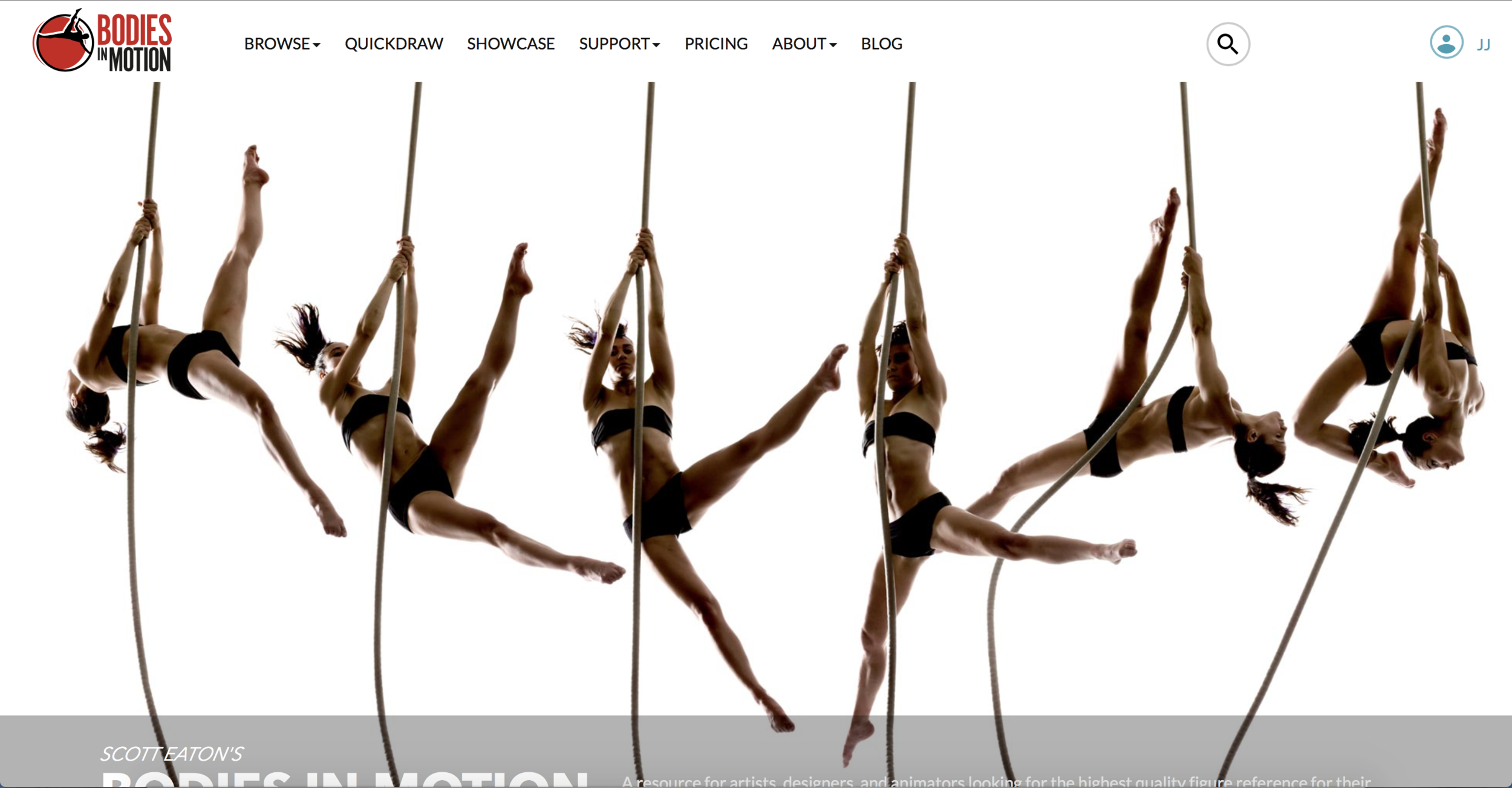 Screen shot of the Bodies in Motion website.