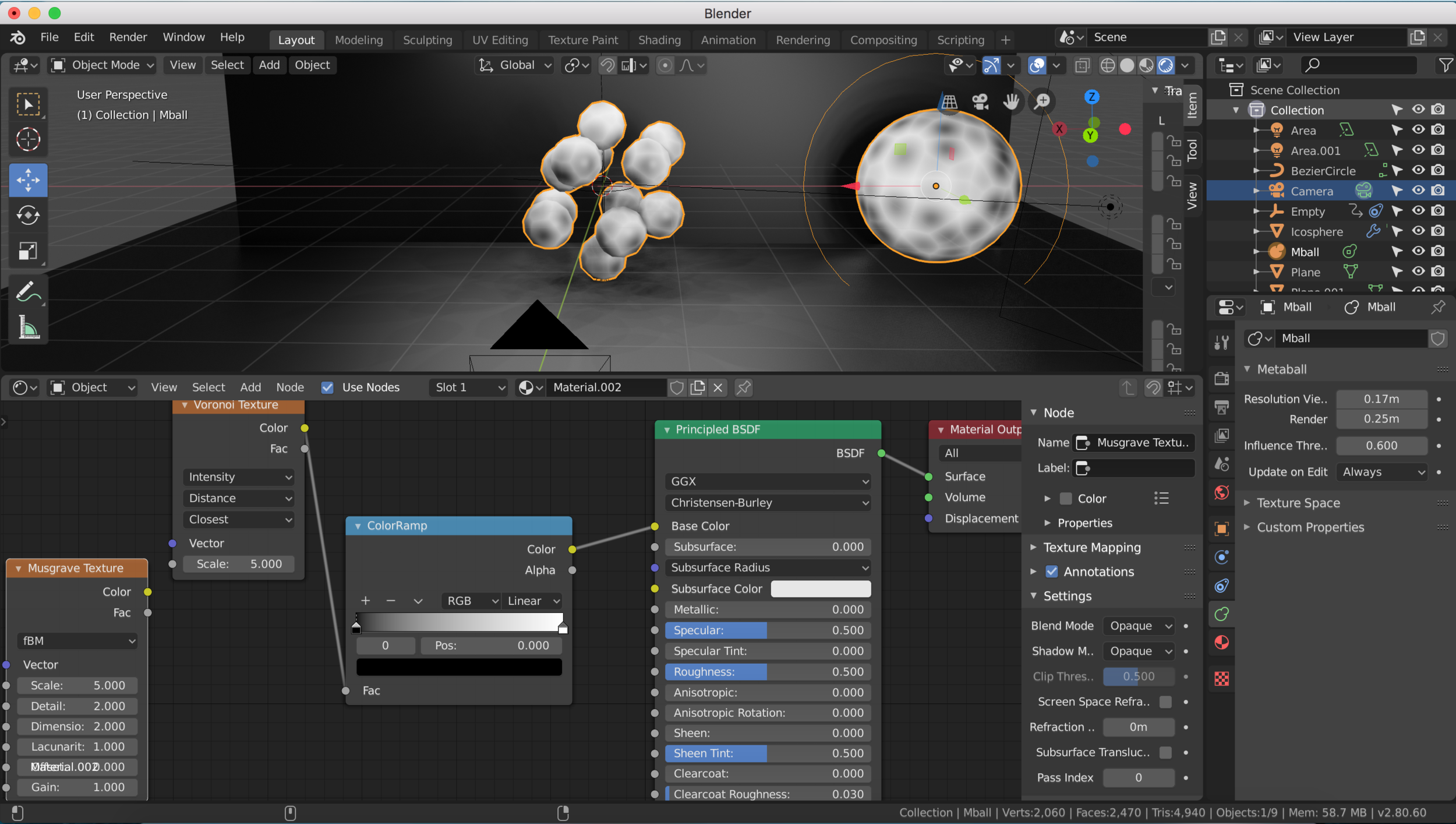 Screenshots of my second attempt at the tutorial.