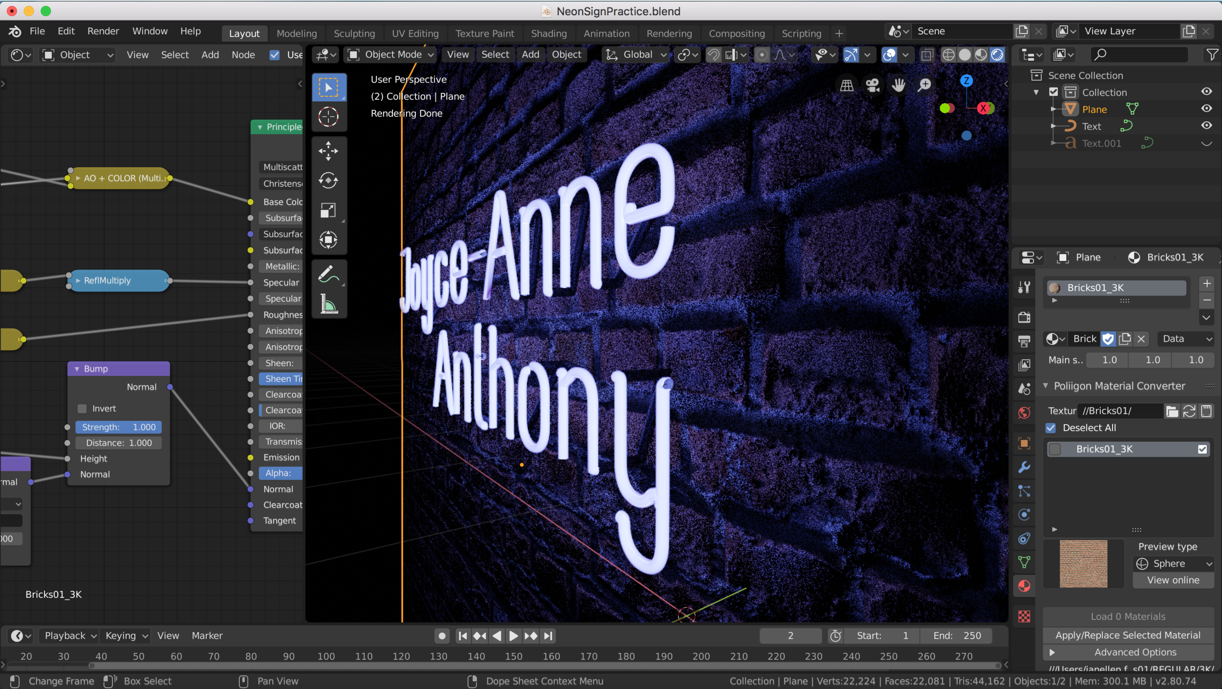 Progress shots of making a neon sign.