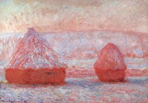 Claude Monet Grainstacks at Giverny, Morning Effect 1888-89 oil on canvas (Source: allart.biz )