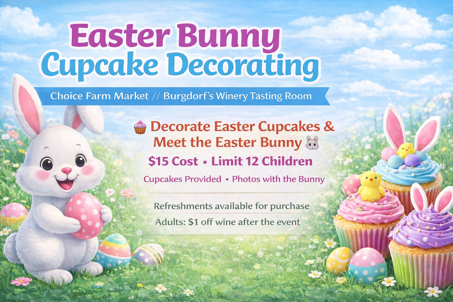 Easter Bunny Cupcake Decorating