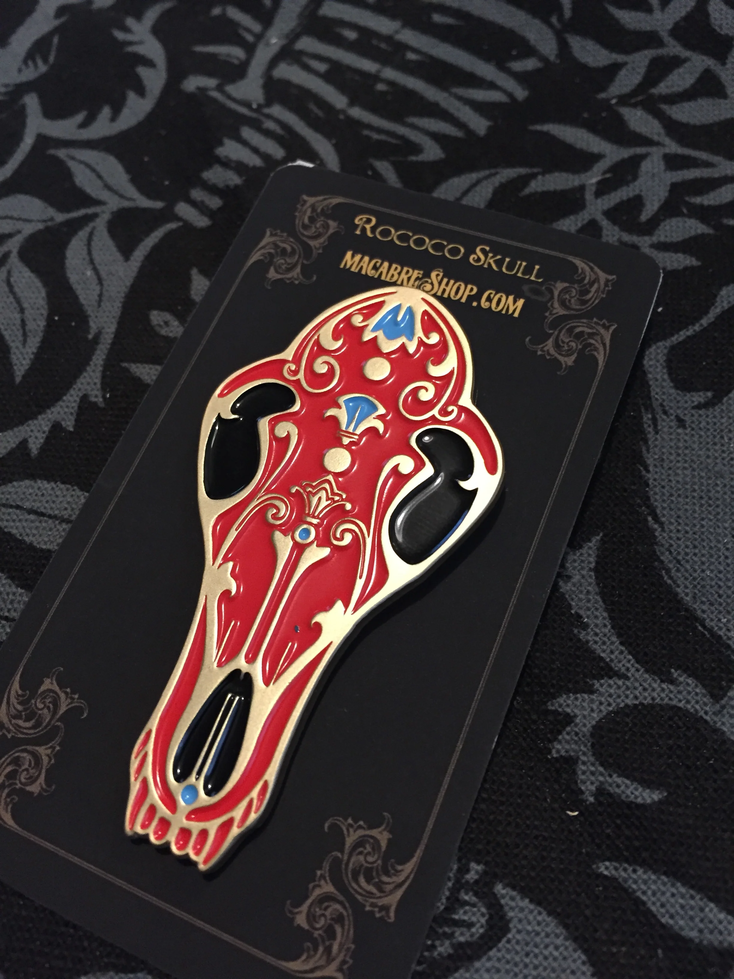 Rococo Skull Enamel Pin