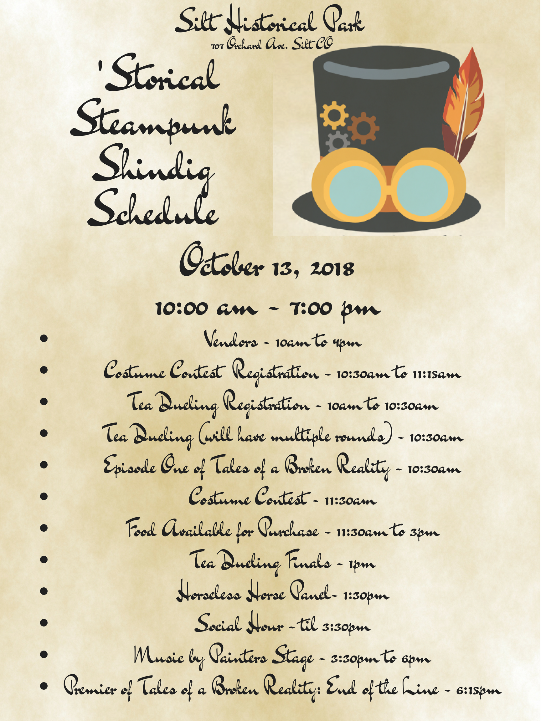 Please note that the times of all activities are subject to change and may become fluid as the day progresses!