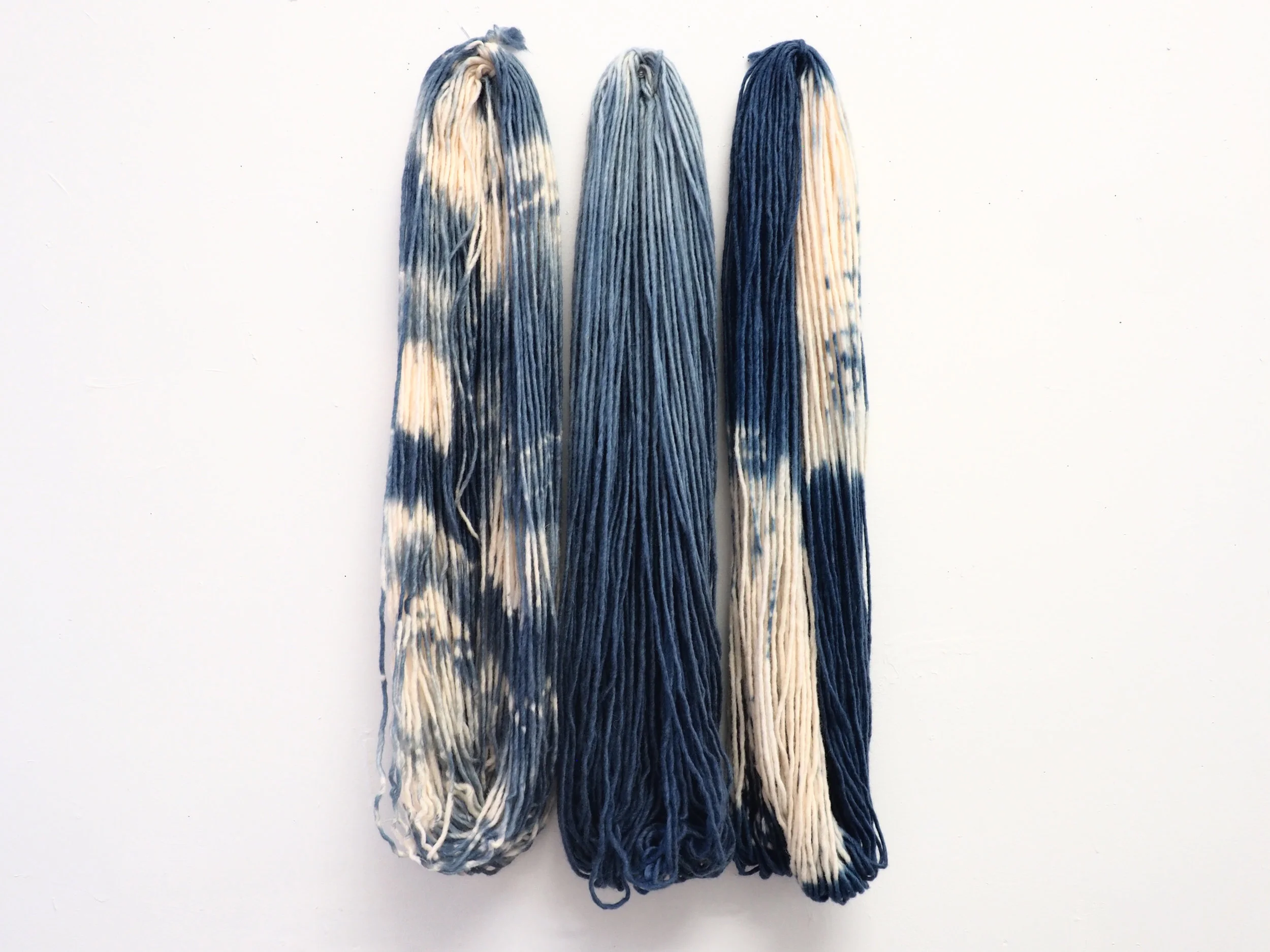 Natural indigo-dyed wool 25 x 12 in 2017