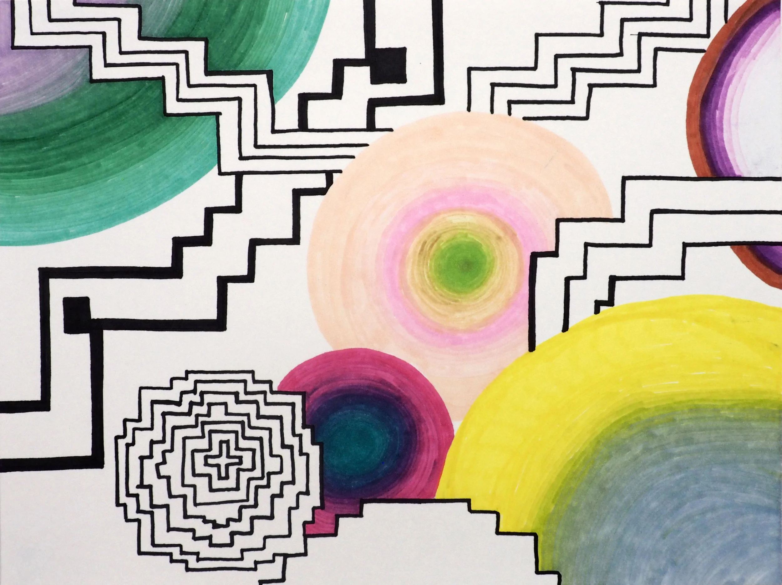 Dimensions marker on paper 9 x 12 in 2017