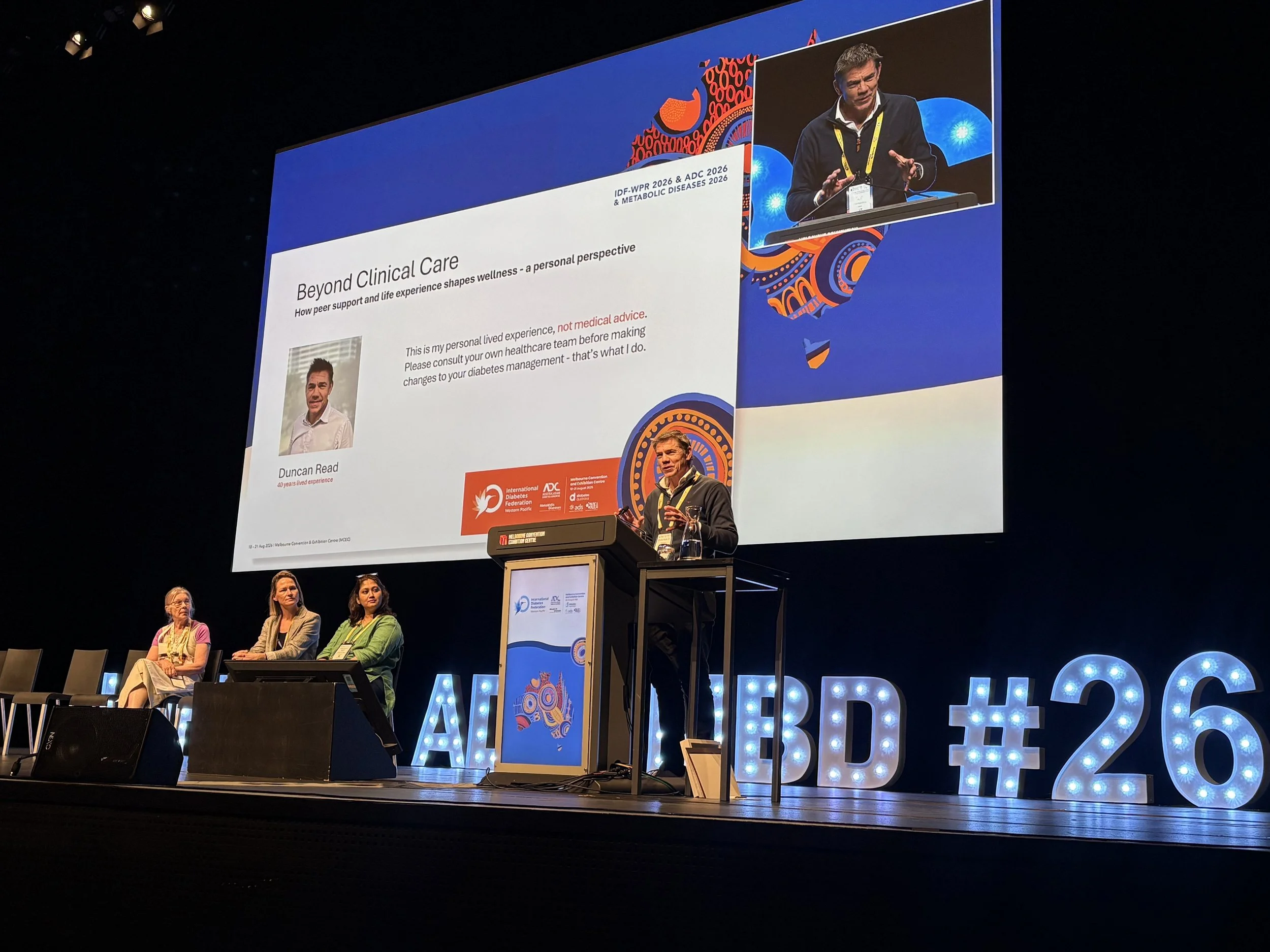 Duncan Read presenting at Australian Diabetes Congress and International Diabetes Federation conference, Melbourne 2026