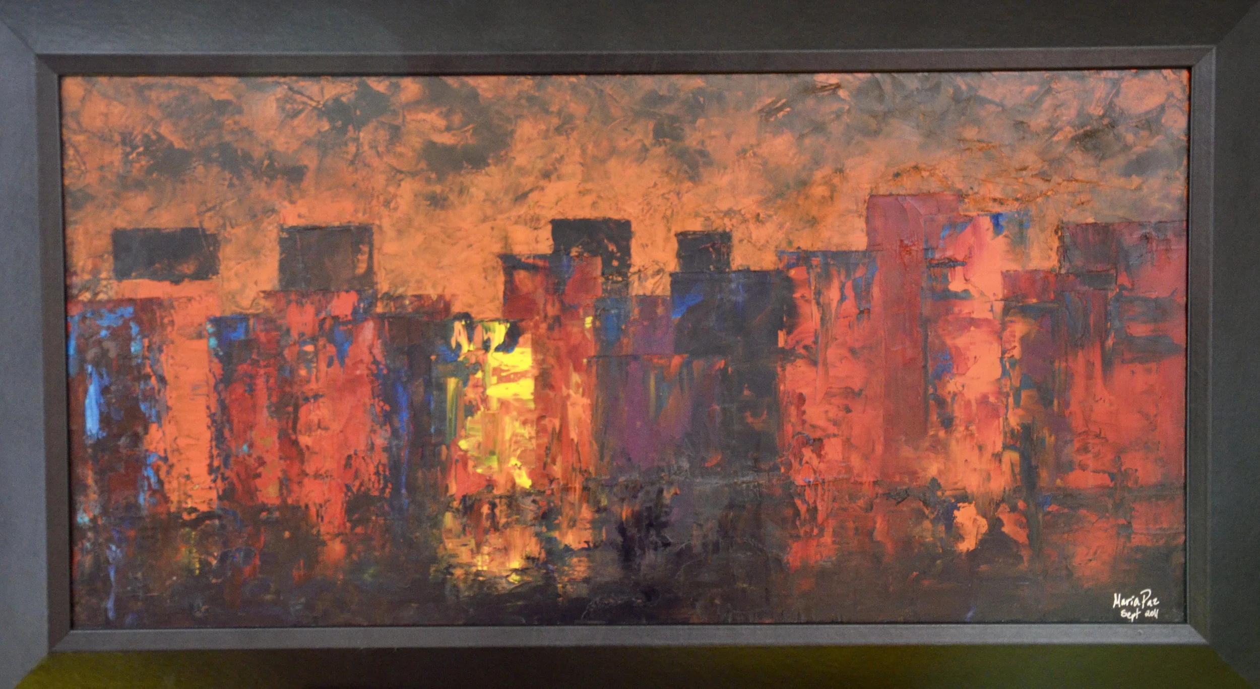 CITY SCAPE | 36X18, FRAMED | $900