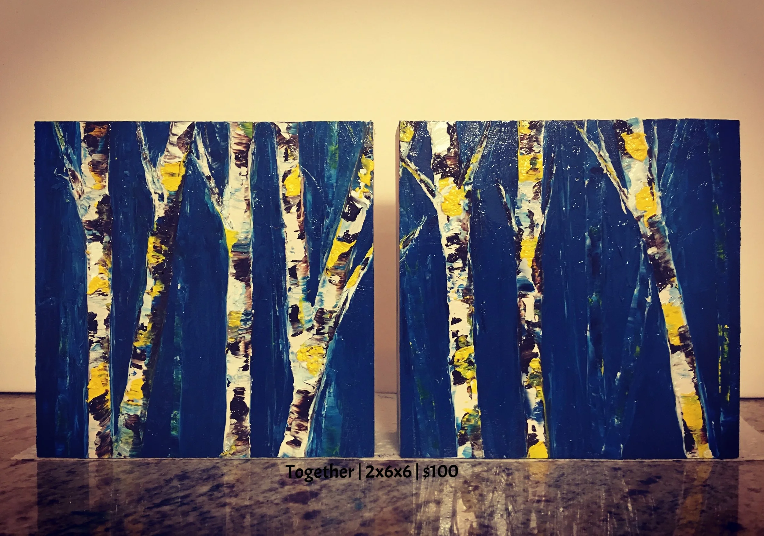  DIPTYCH, OIL CRADLED BIRCH PANEL  