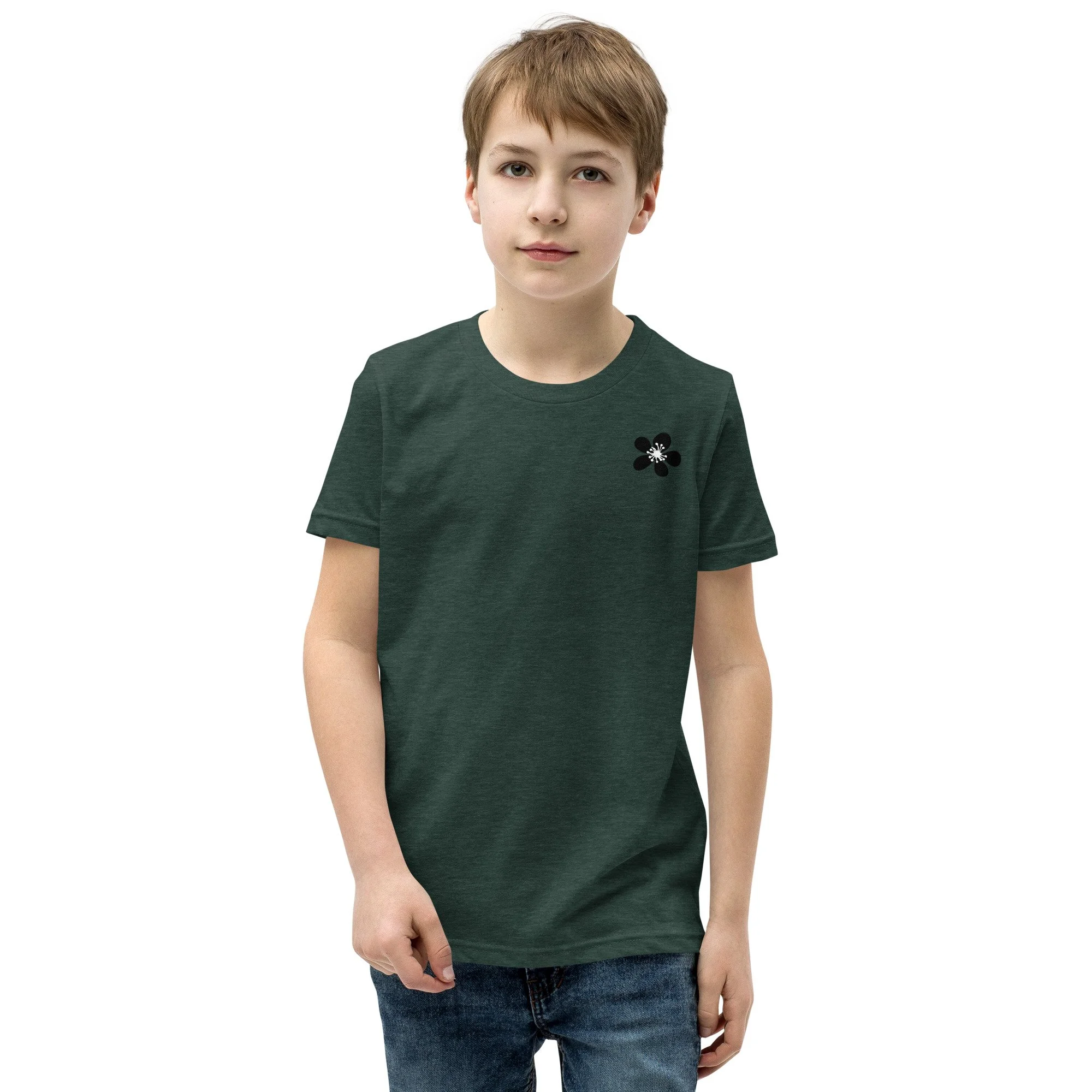 youth-staple-tee-heather-forest-front-6a335bee6fb5c.jpg