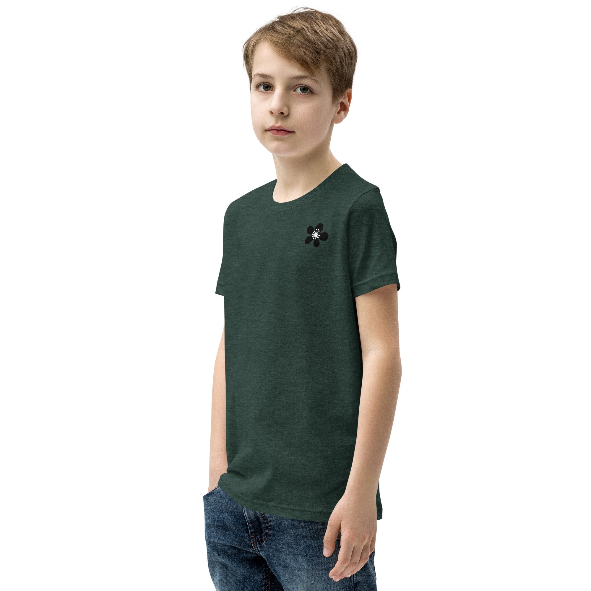 youth-staple-tee-heather-forest-left-front-6a335bee70d6e.jpg