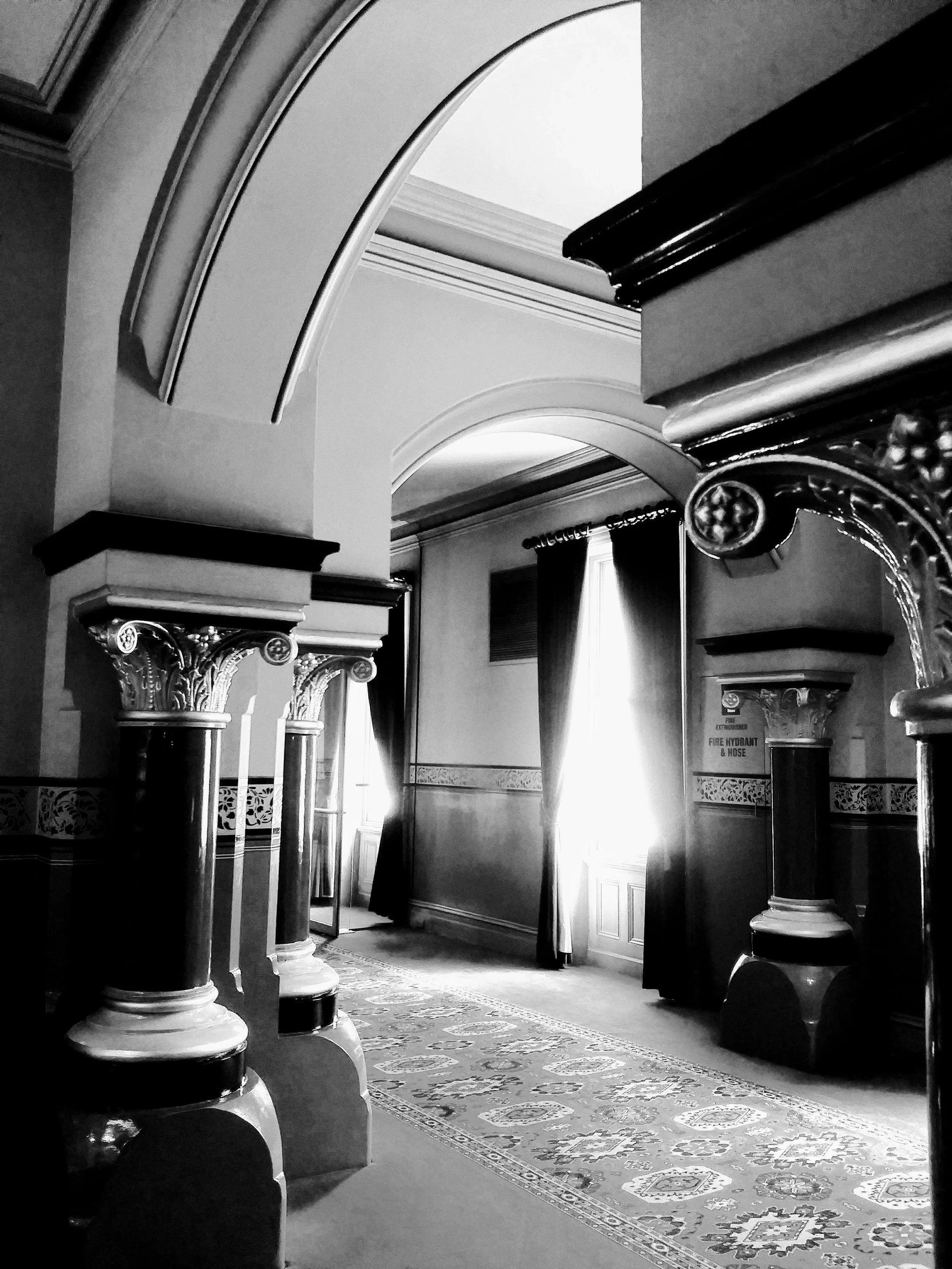 The corridor towards guest rooms...slowly going back in time and immersing into the experience