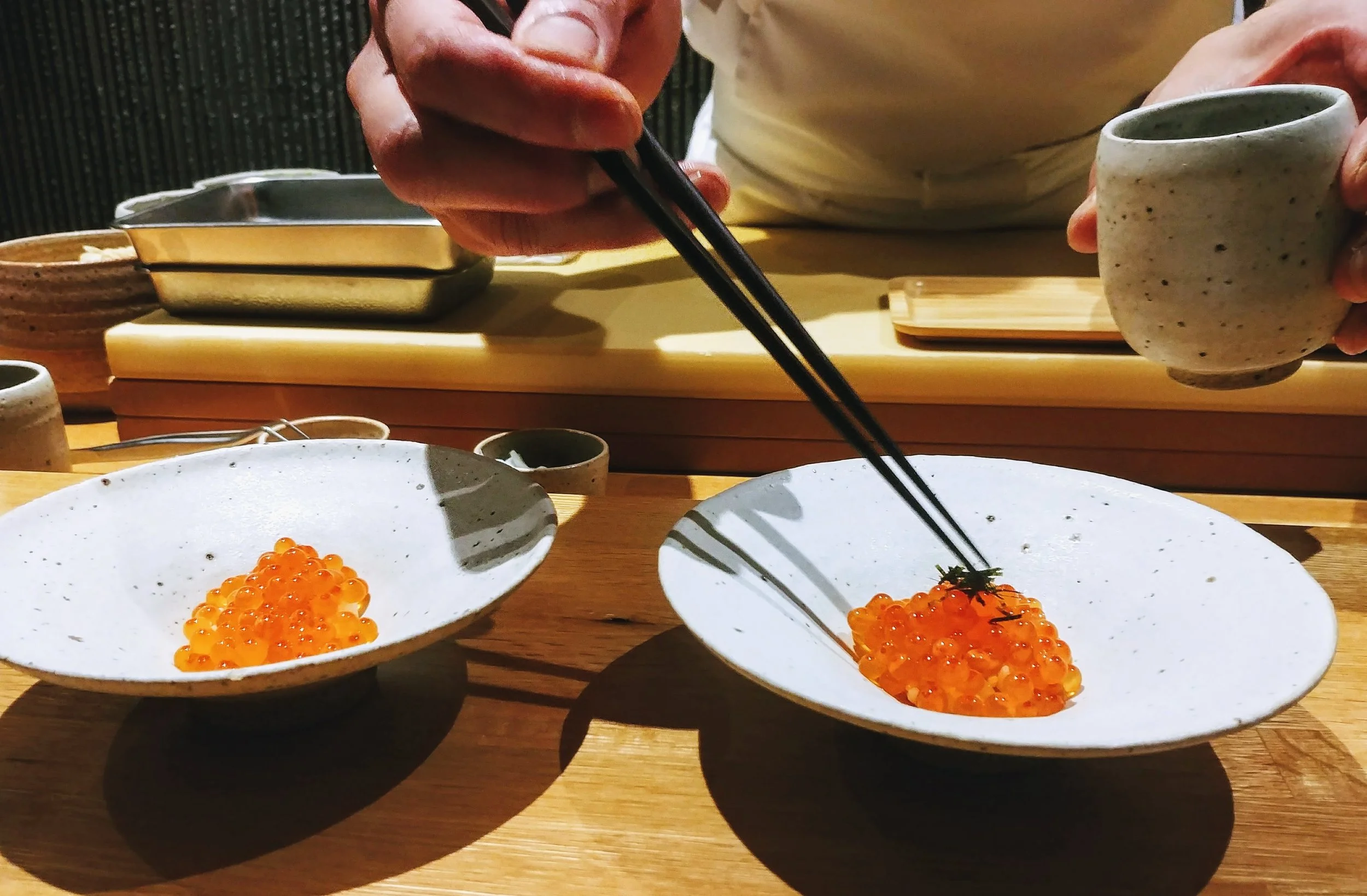 Salmon roe - Love the burst of sea flavour like tiny pops in your mouth.