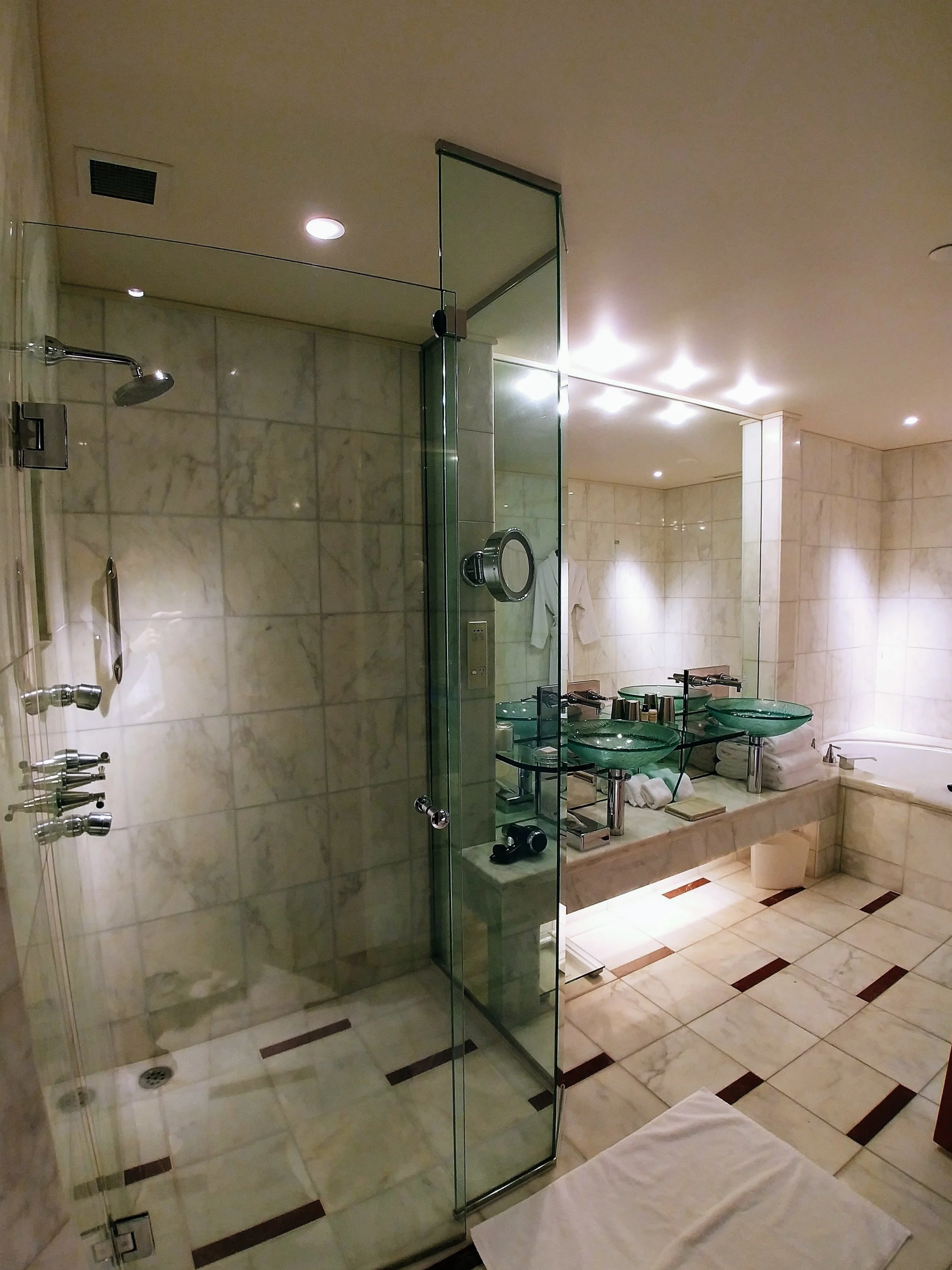 Love the grand-ness of this bathroom