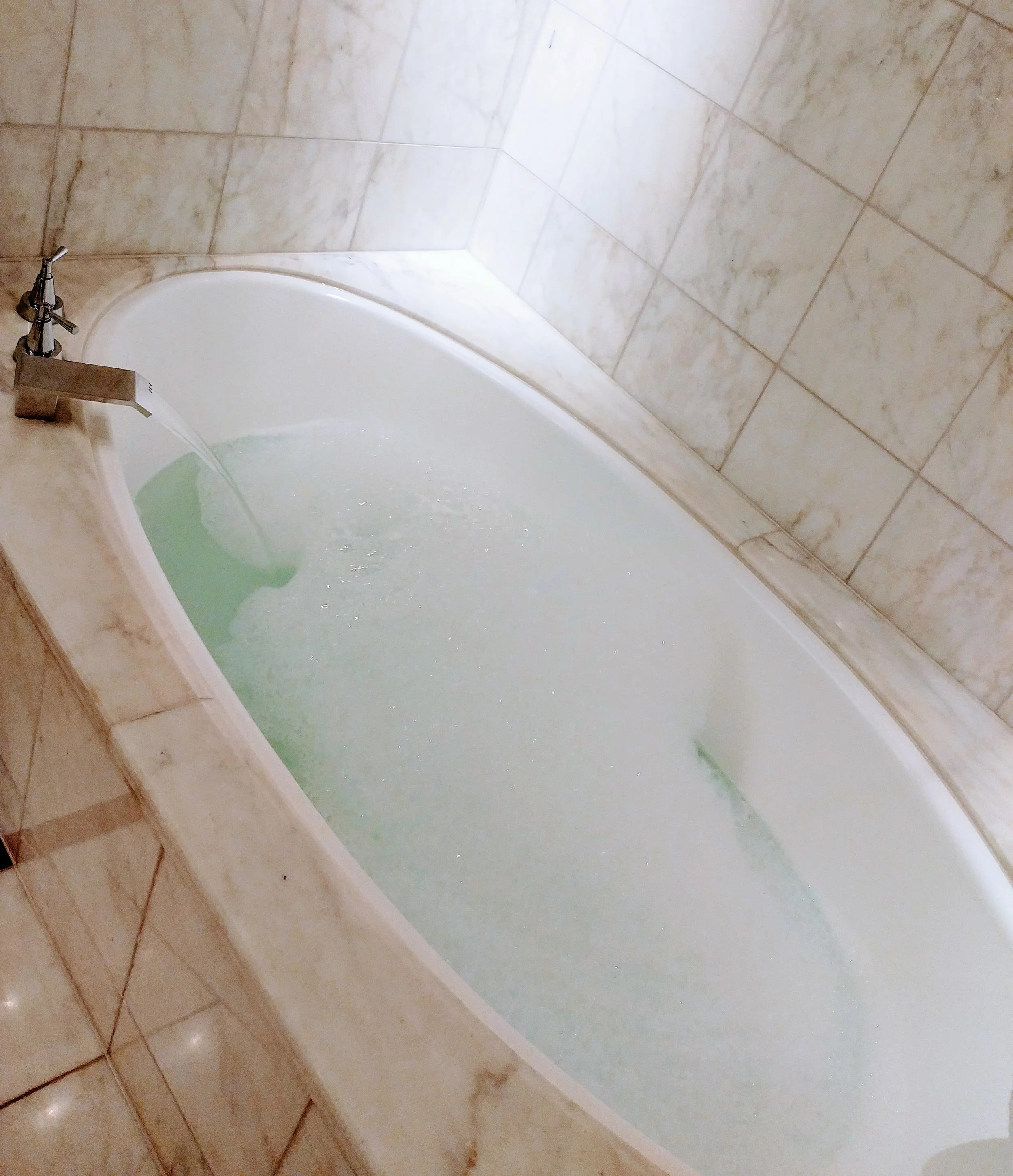 Did I mention that the bathtub is absolutely gigantic? Definitely can fit two people in here!