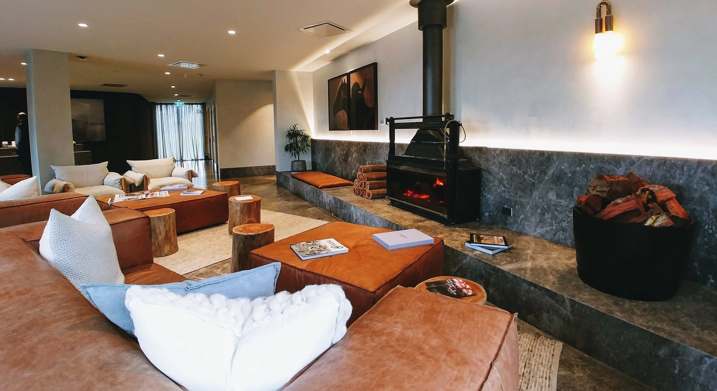 Imagine chilling in front of the fireplace at the lobby