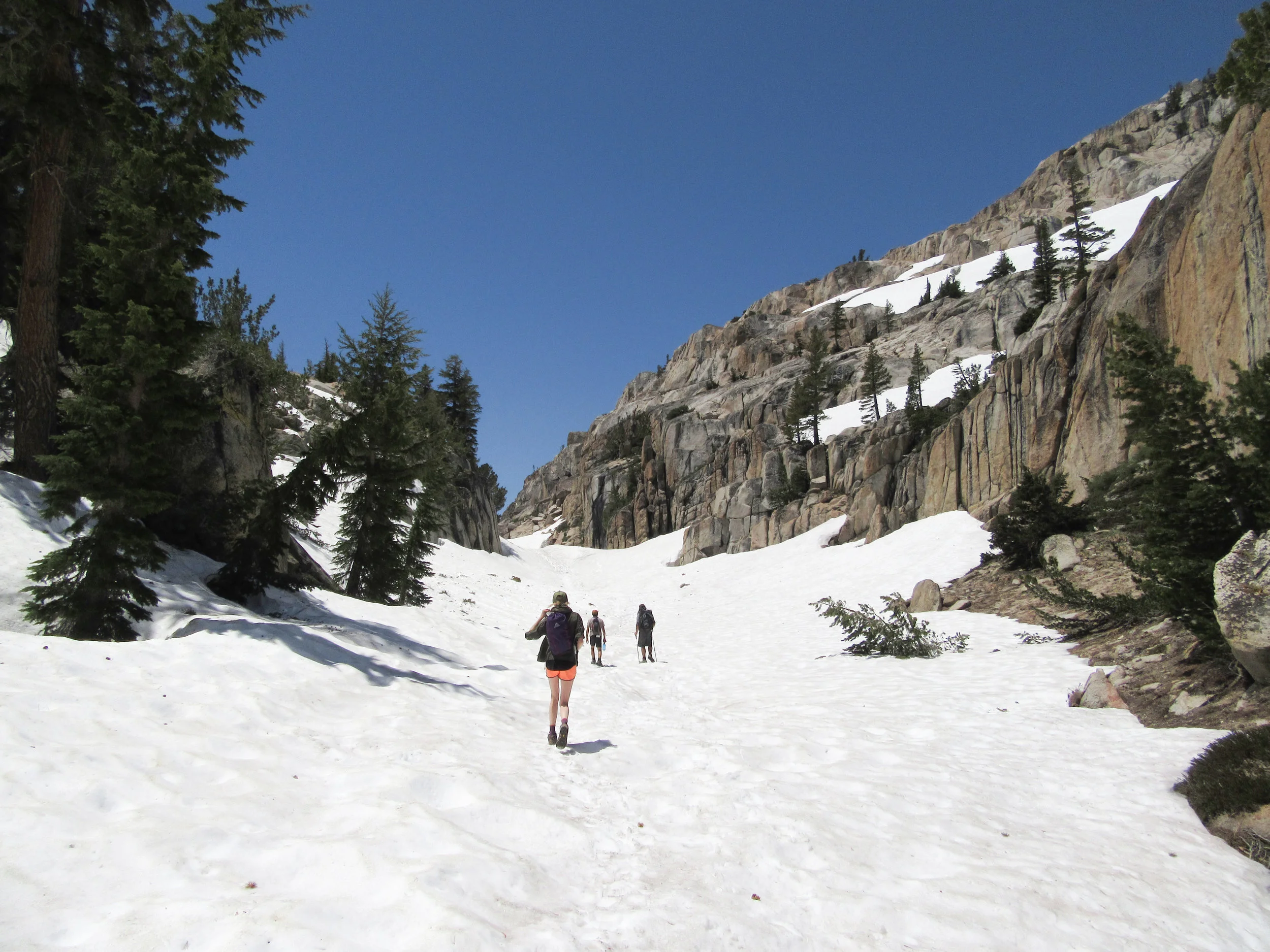 The trail up to Peeler Lake was covered in many feet of snow
