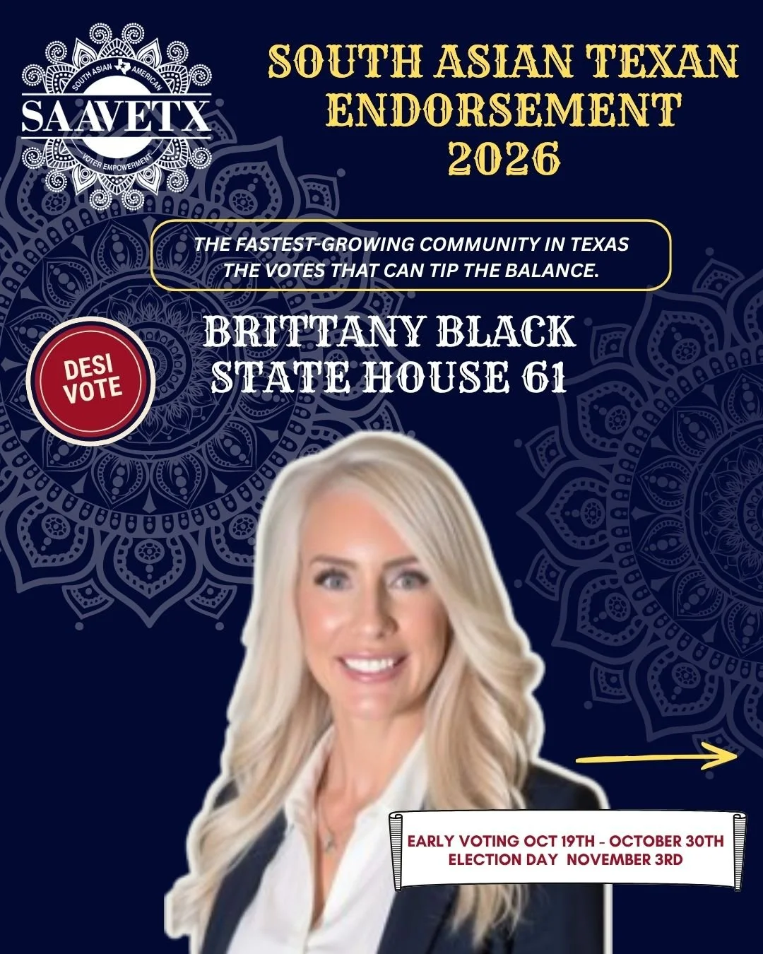 DEAR SOUTH ASIAN TEXANS: OUR SENSE OF BELONGING HAS BEEN UNDER ATTACK. OUR VOICES AND OUR VOTES MATTER.

Over the past year, South Asian Texans have faced rising hostility, hateful rhetoric, and questions about whether we truly belong in the communit
