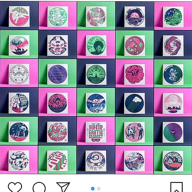 Go and see this amazing show chock full of incredible artists curated by @offthepresscollective at @guatsupcafebar on for another 3 weeks in Bury! It&rsquo;s well worth a look ! I&rsquo;m in it too! #screenprinting #megaprints #favouritesong #albumin