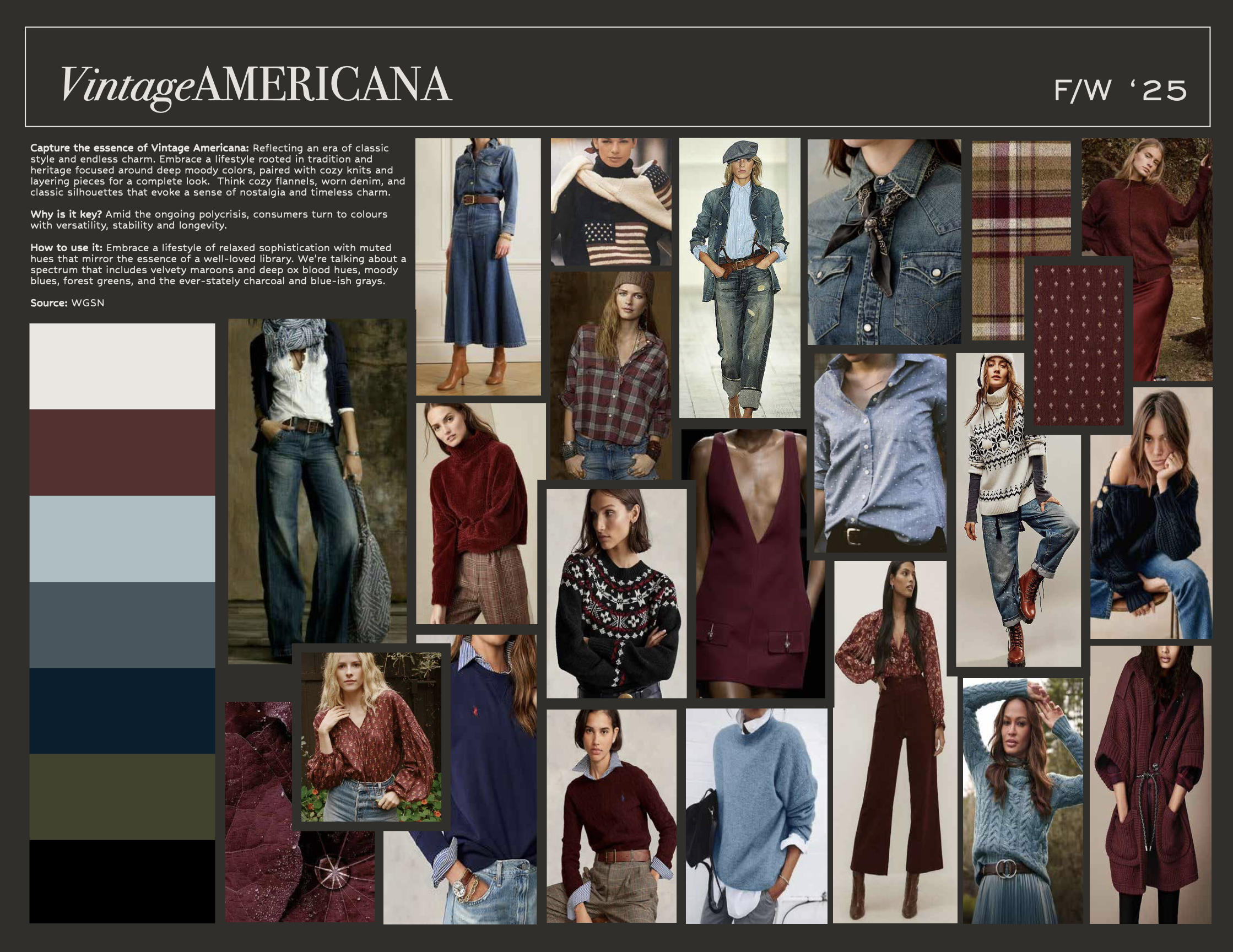 Vintage Americana- F/W 25 - Concept Mood Board