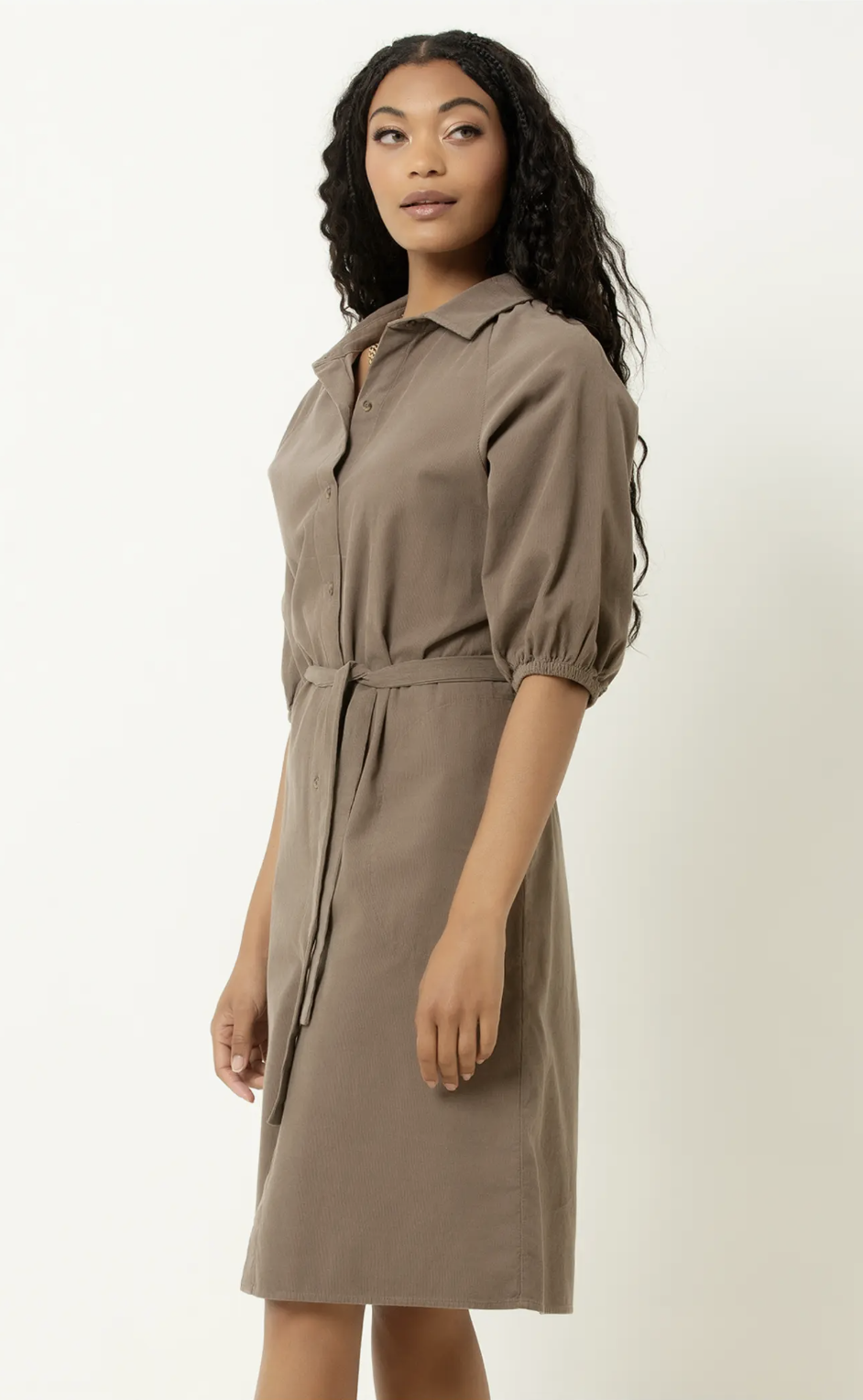   F/W 25 - Single Stitch  Corduroy Midi Shirtdress- Driftwood                          @ Nordstrom    