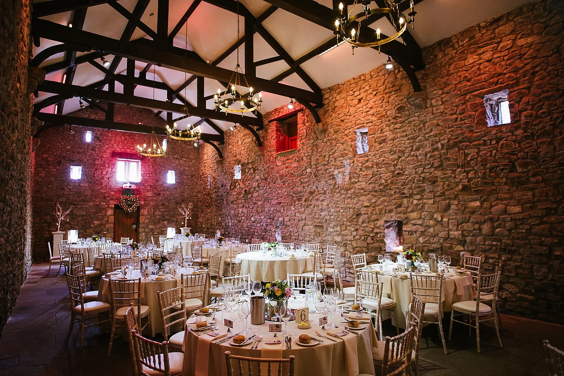 browsholme wedding breakfast room set up