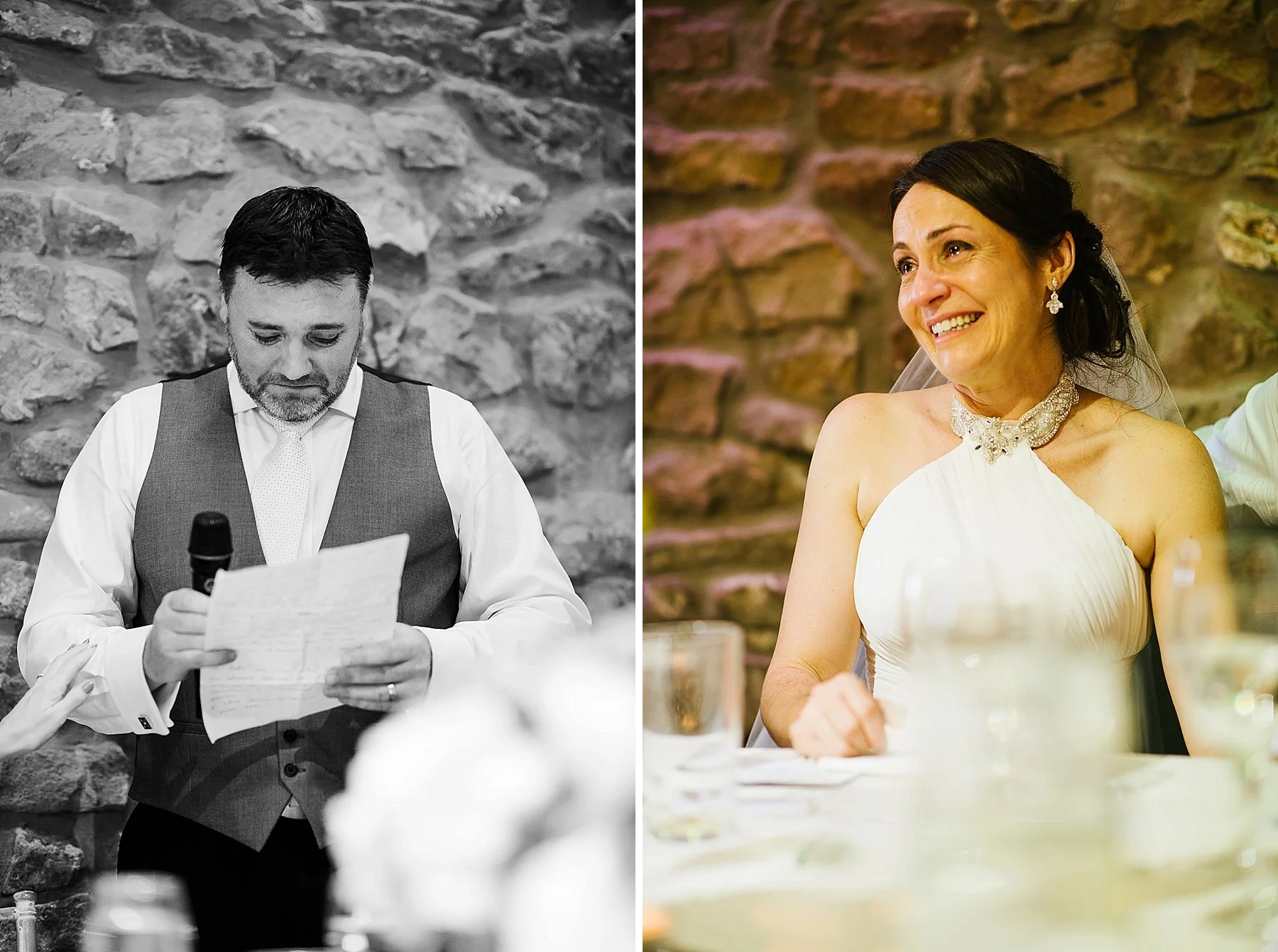 bride and groom crying