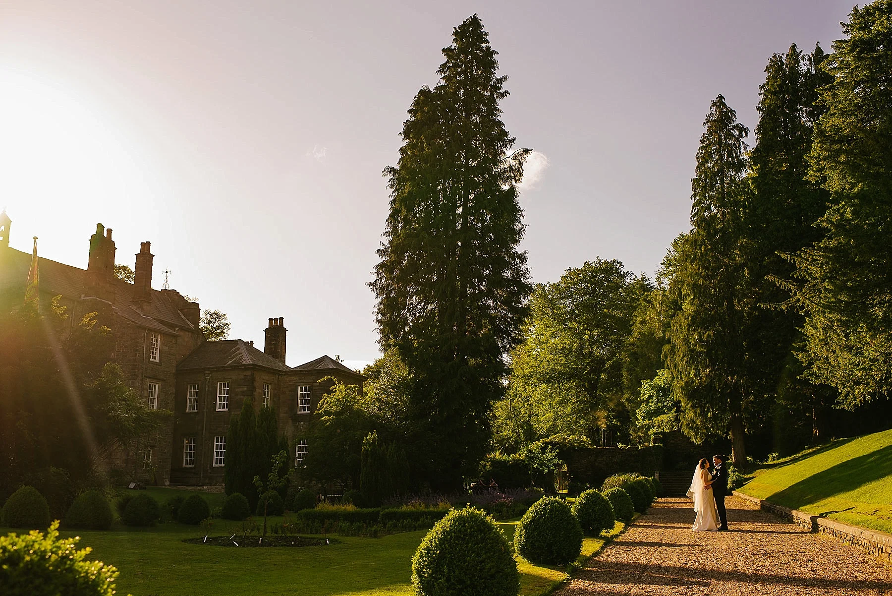 wide angle of the grounds at browsholme hall