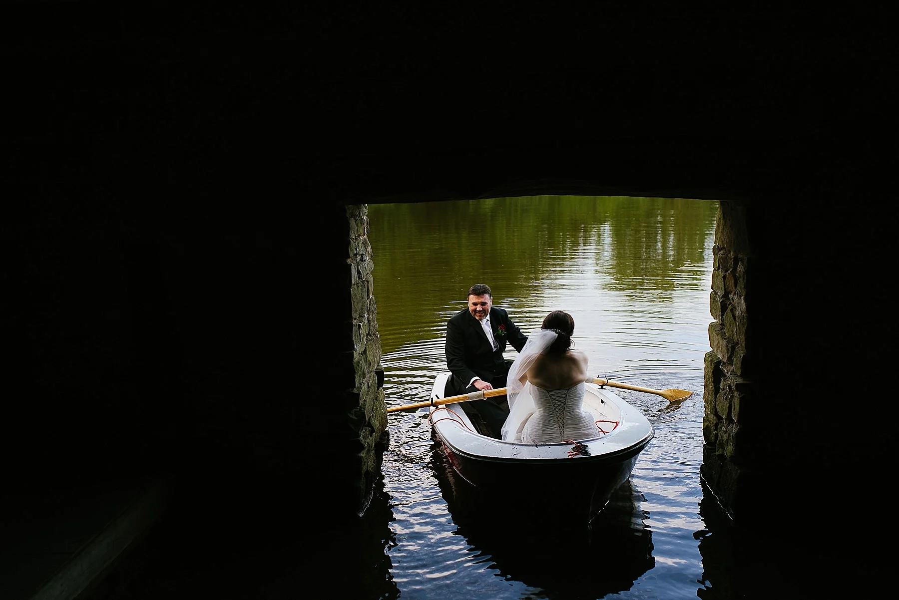 rowing a boat on the lake