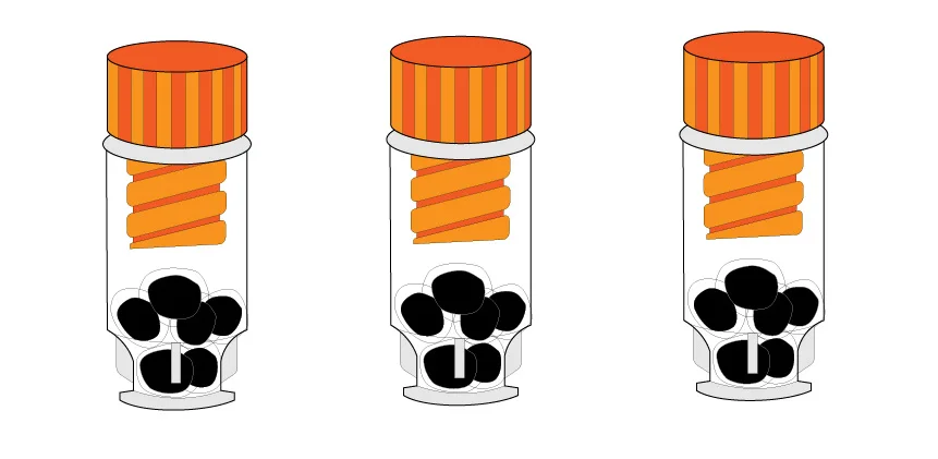 The cells in their vials