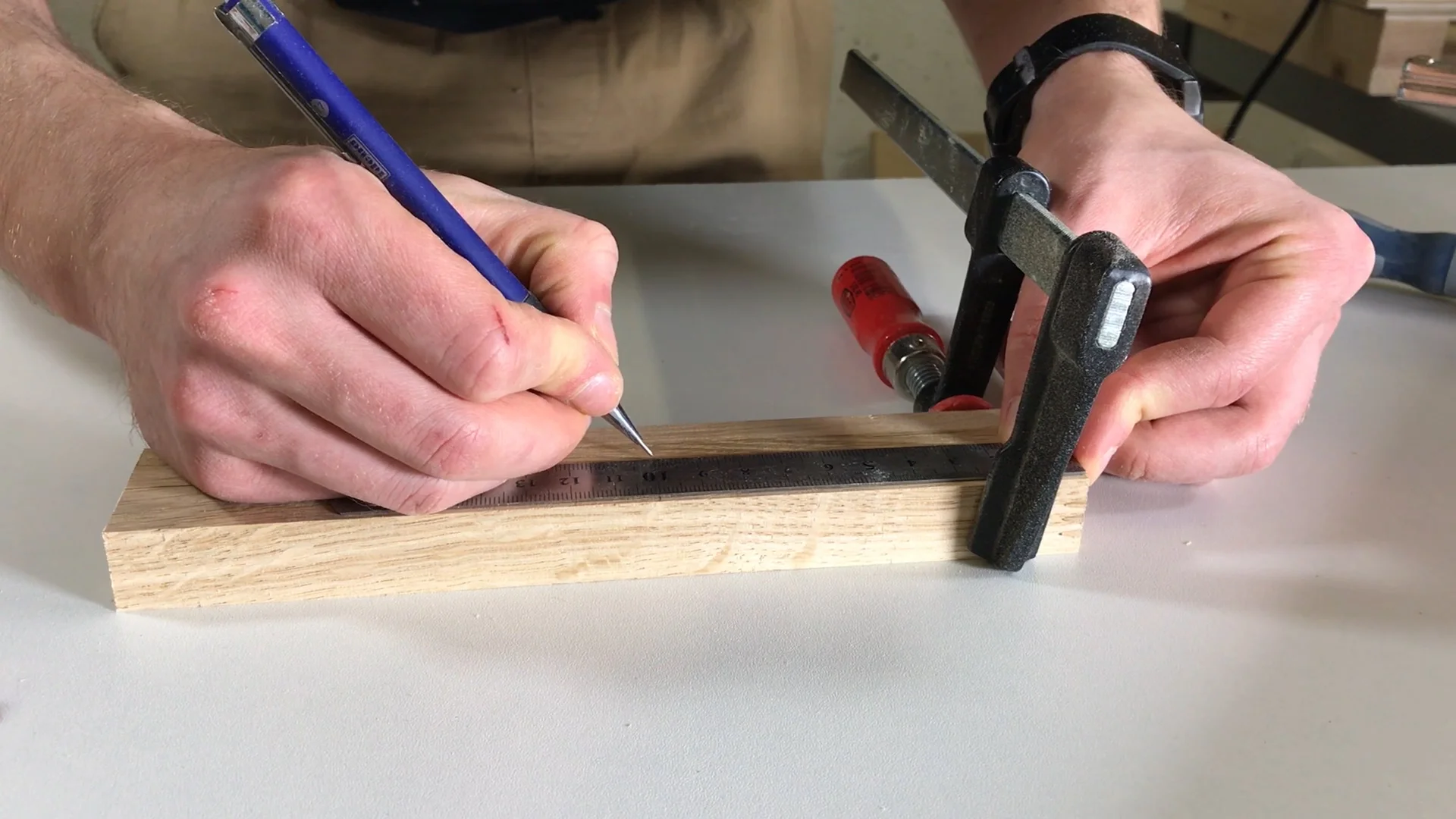 Now mark the center of all pieces.