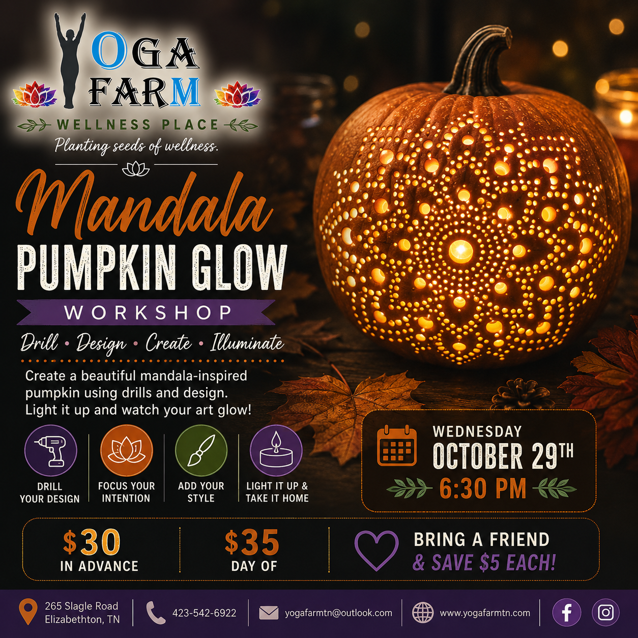 Mandala Pumpkin Glow Workshop