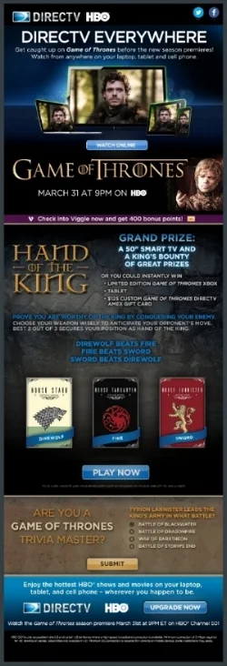Hand of the King Sweepstakes