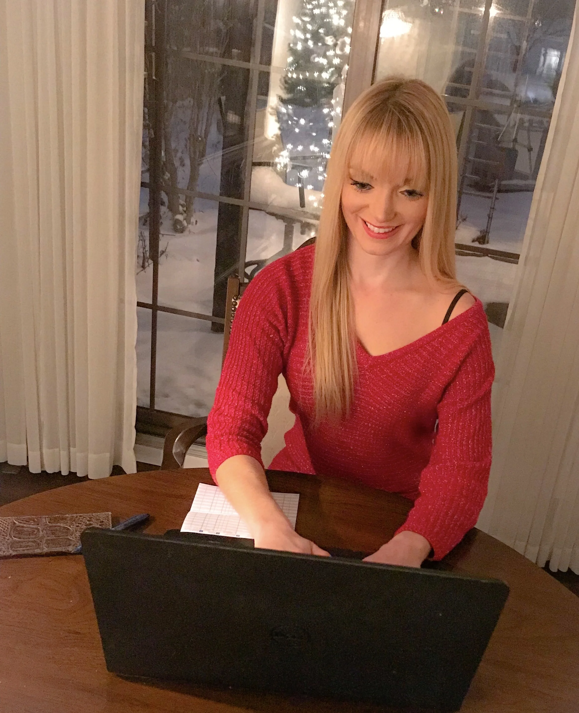 My post on this blog is part of my accountability. I know have to stick with it and will likely share my journey or tips and tricks along the way. Here are a few articles that I found that will be helpful to me and may be helpful to you in targeting your financial security and New Year's Resolutions: https://www.moneycrashers.com/new-years-resolutions-save-you-money/ http://time.com/money/4152802/money-resolution-generator/ http://www.lifehack.org/articles/featured/18-tricks-to-make-new-habits-stick.html https://www.mymoneycoach.ca/blog/how-to-keep-new-years-resolutions.html Keep in mind, these are just ideas, tips, and tricks to help you along the way. The biggest thing to keeping a goal is your mindset. If you want to achieve it and work at it, you will. Some of us may just need a little help and assistance with these tips and tricks along the way. Here's to a prosperous and successful 2018! You can purchase my Red Tunic Sweater I have on in these photos here .