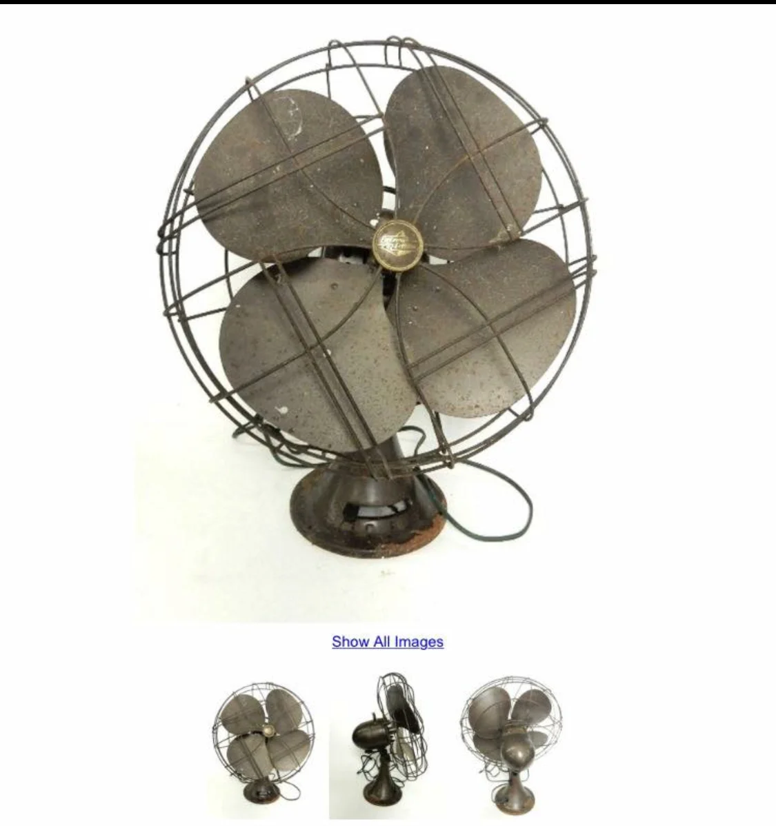 Original auction posting of the fan