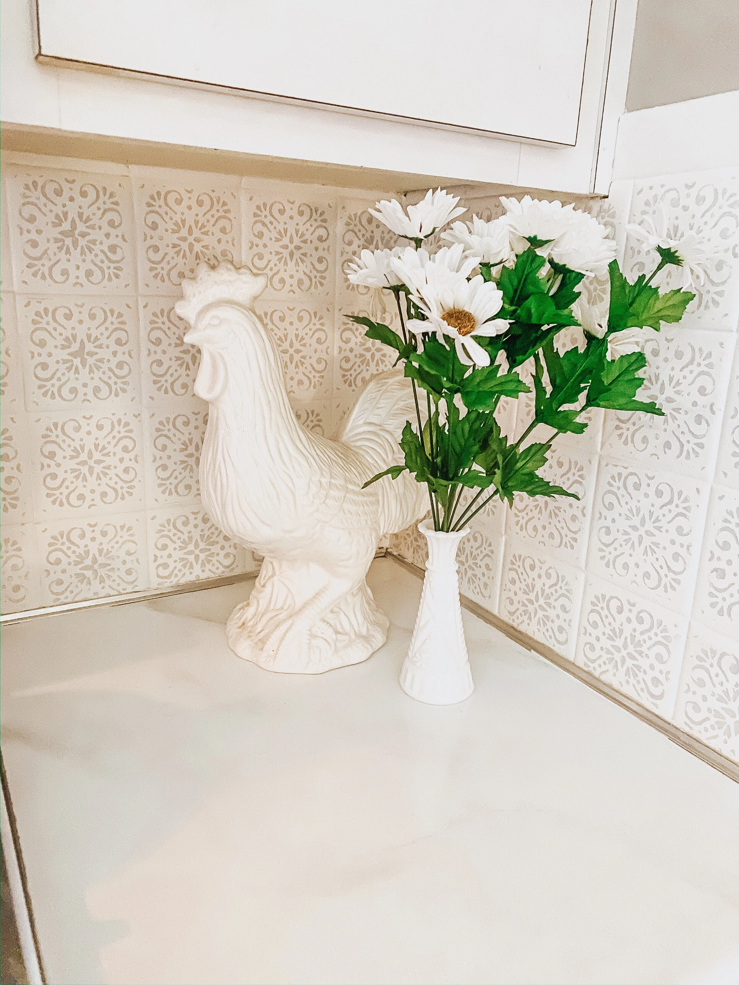 How I Created (and Upgraded My Kitchen) a Farmhouse Backsplash for Less than $100 with Paint and Stencils  