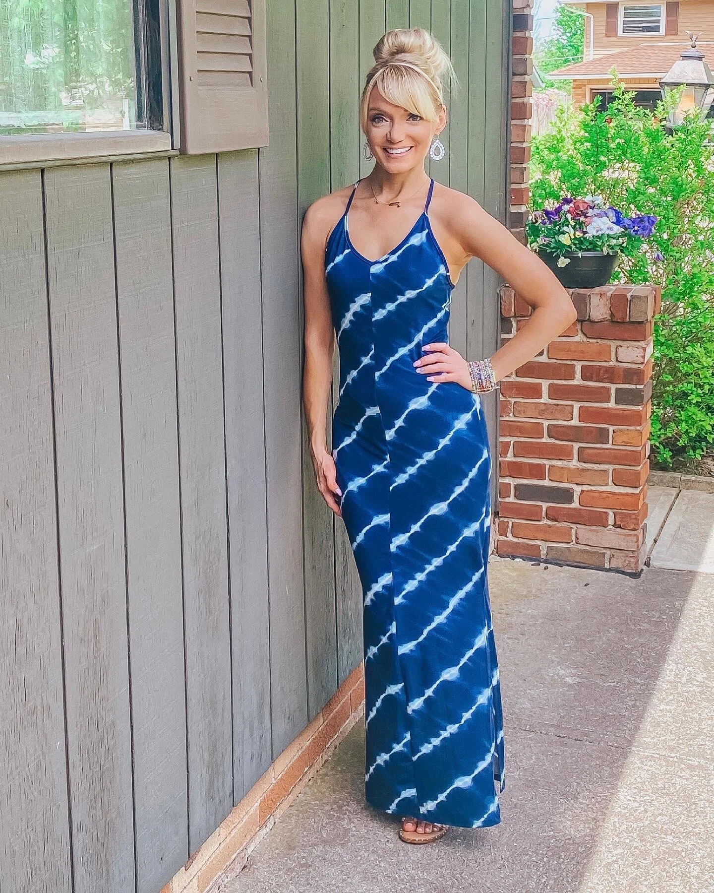Blue Tie Dye Maxi Dress