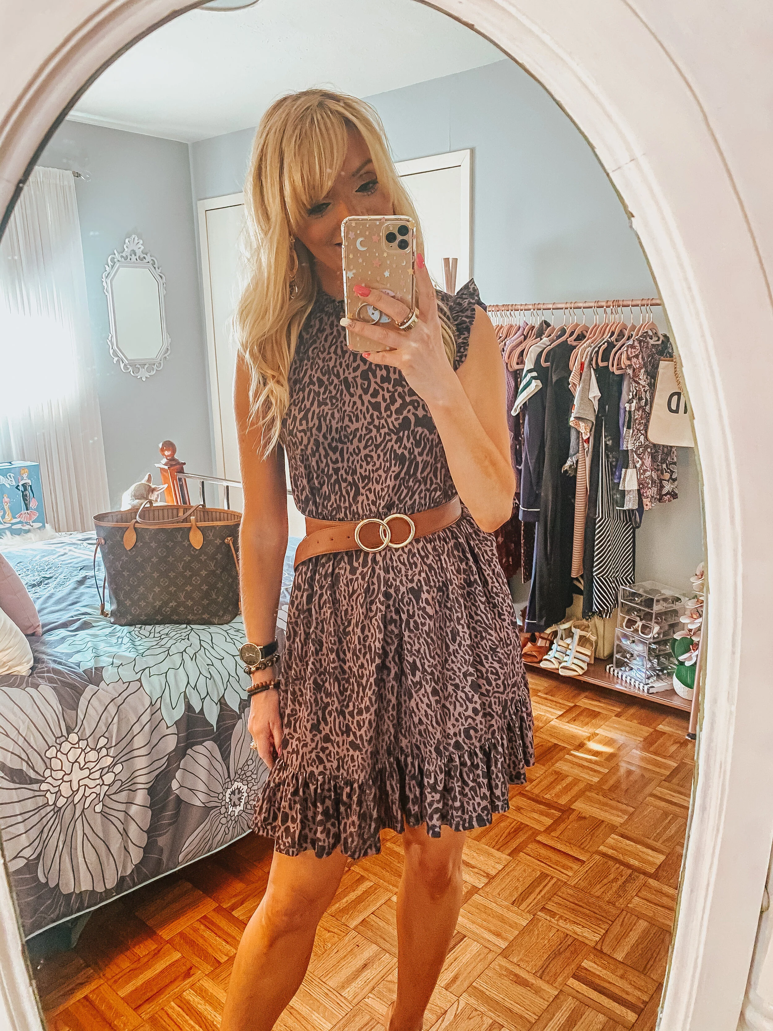 Ruffle Leopard Dress