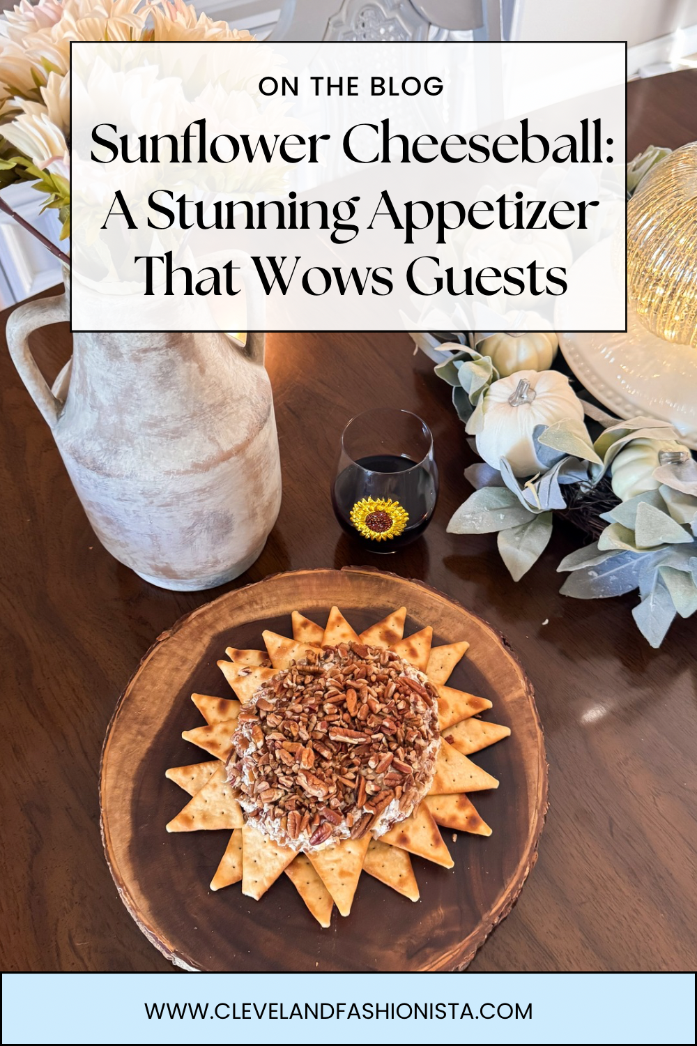 Sunflower Cheeseball:  A Stunning Fall Appetizer That Wows Guests