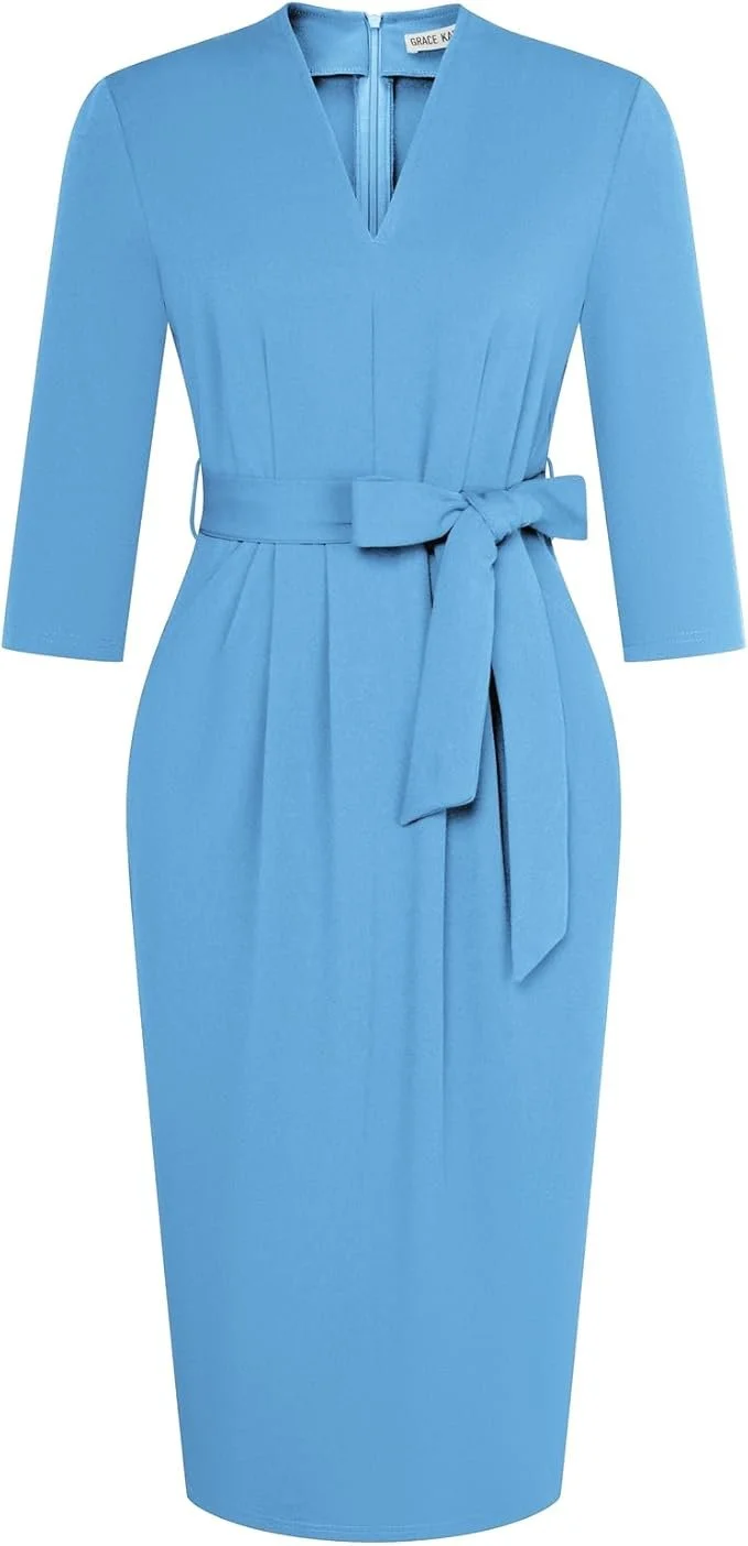 Blue Sheath Dress