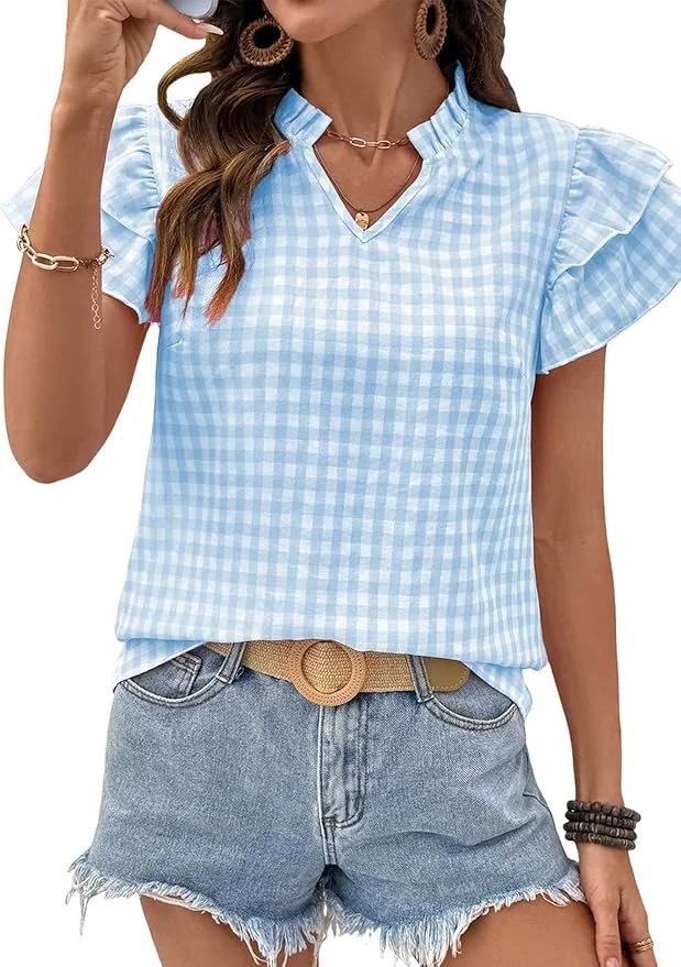 Blue Gingham Top