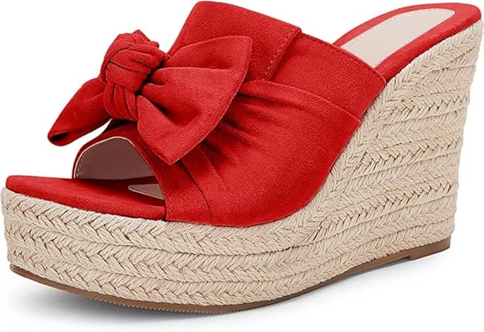 Red Bow Wedges