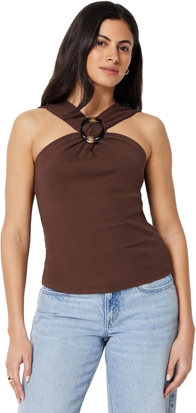 Halter Top with Tortoiseshell Detail
