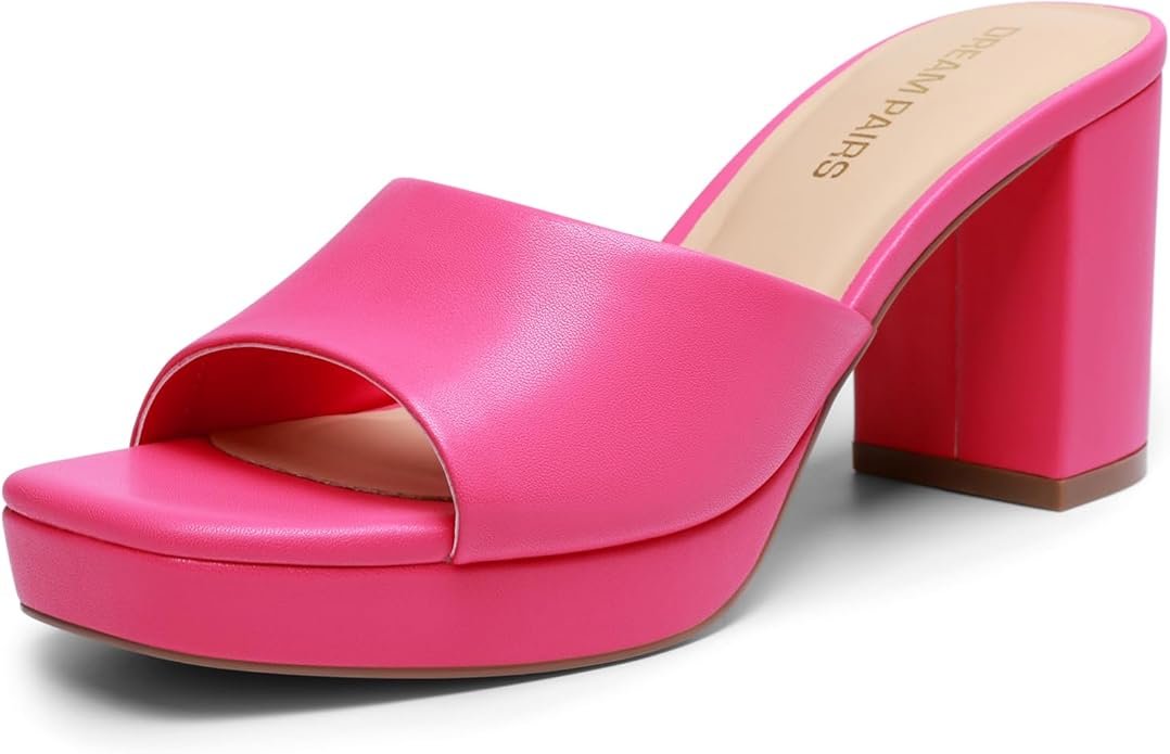 Pink Block Heels 