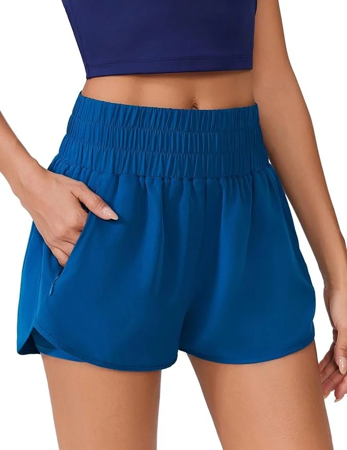 Athletic Shorts with Zipper Pocket