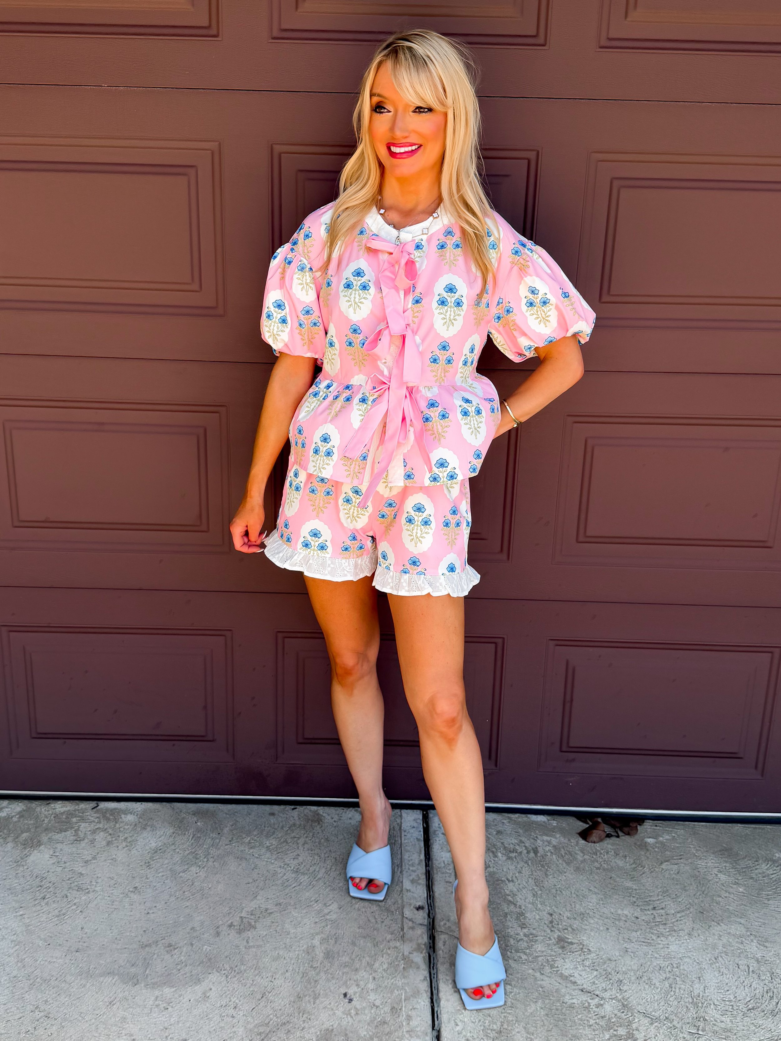 look for less print block ruffle set from Amazon Fashion.  Lily Pulitzer look for less, 80s 90s prints 